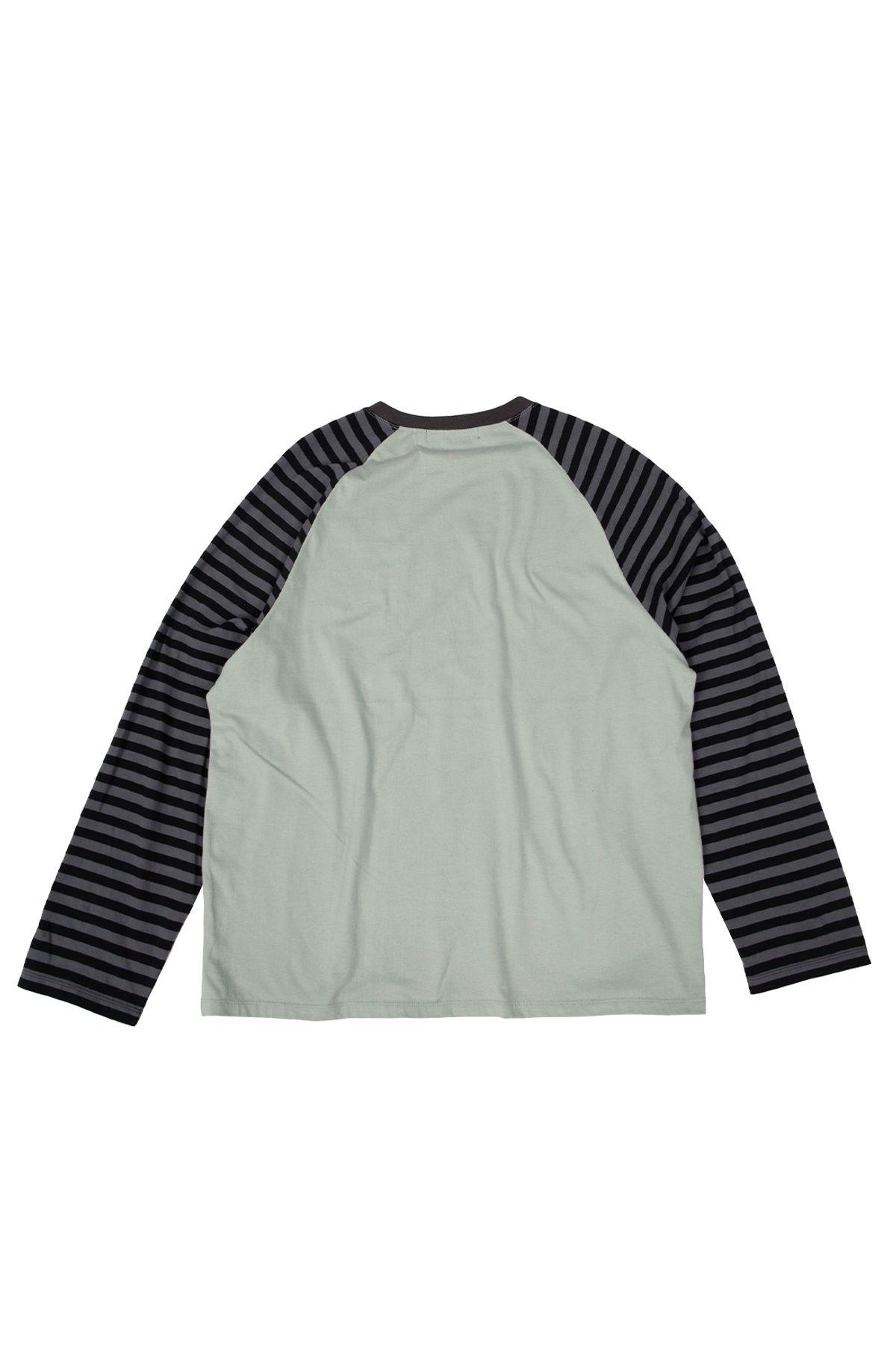 메아(MEA) LETTERING STRIPED RAGLAN TOP [MINT]
