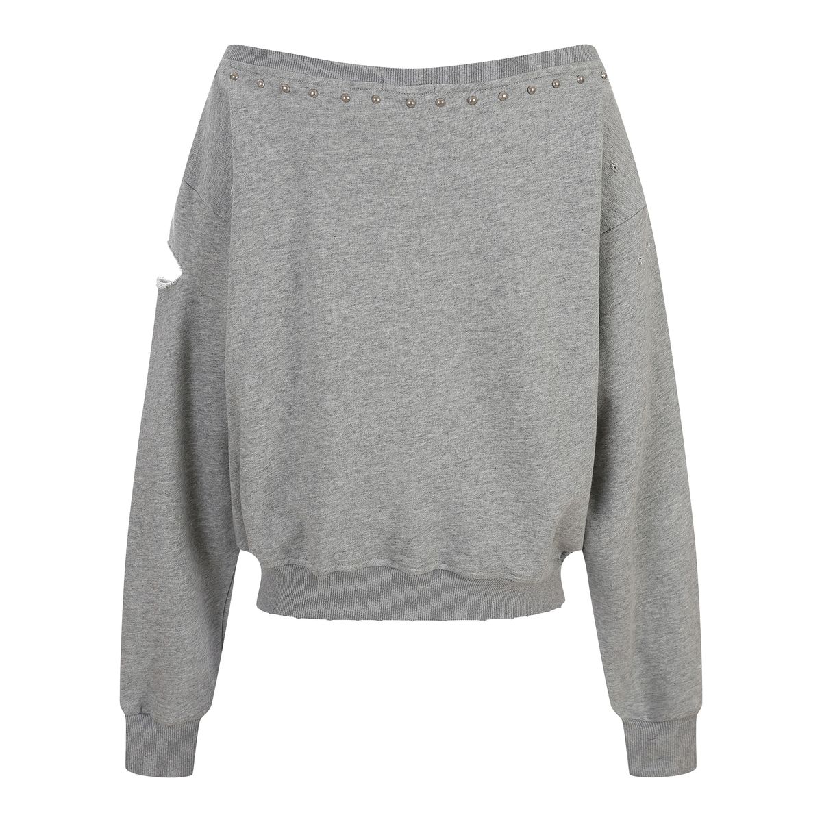 라라폭스(LALAFOX) STUD OFF-SHOULDER SWEATSHIRT GREY 스웨트셔츠 BR4CL004