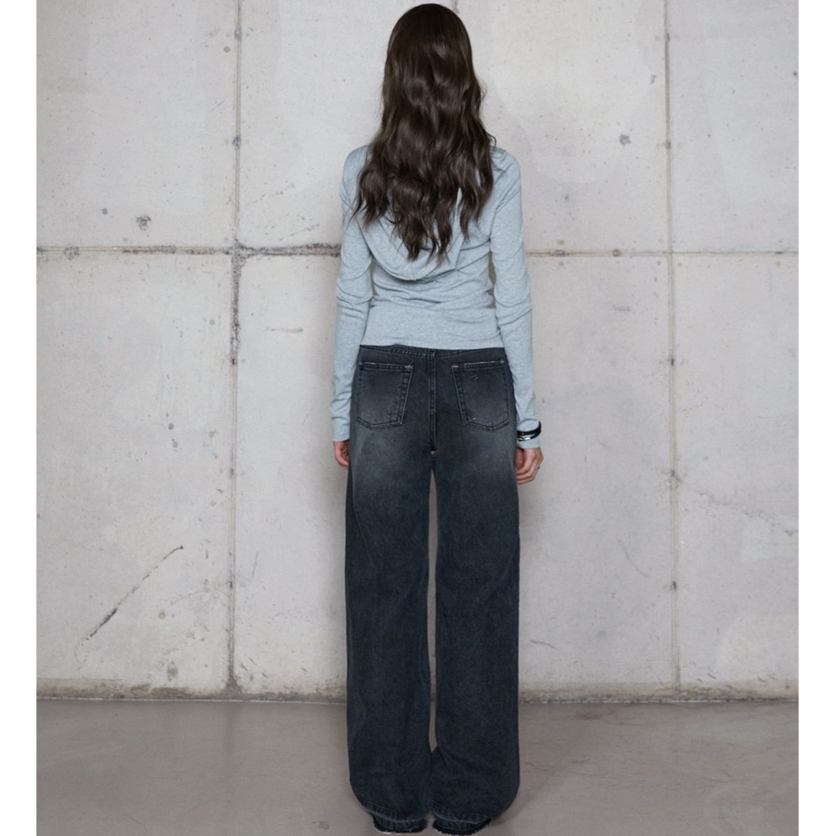 라라폭스(LALAFOX) WASHING WIDE DENIM PANTS BLACK 데님 팬츠 BR4DP004
