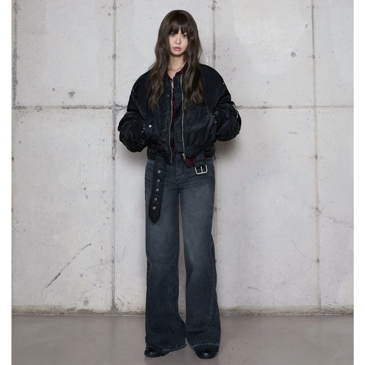 라라폭스(LALAFOX) WASHING WIDE DENIM PANTS BLACK 데님 팬츠 BR4DP004