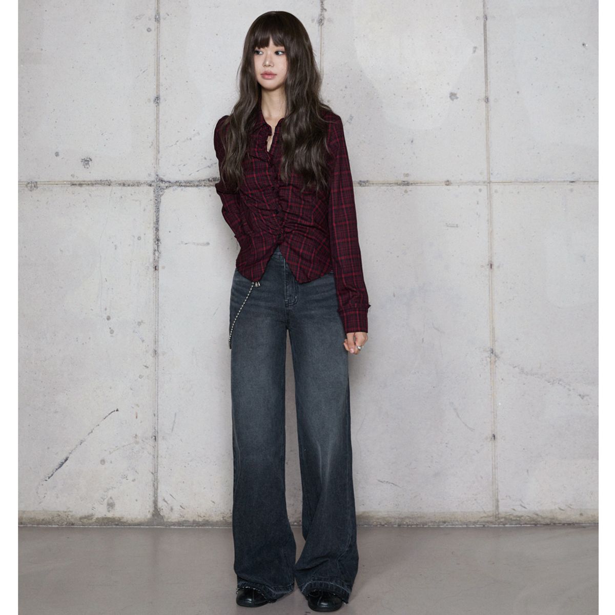 라라폭스(LALAFOX) WASHING WIDE DENIM PANTS BLACK 데님 팬츠 BR4DP004