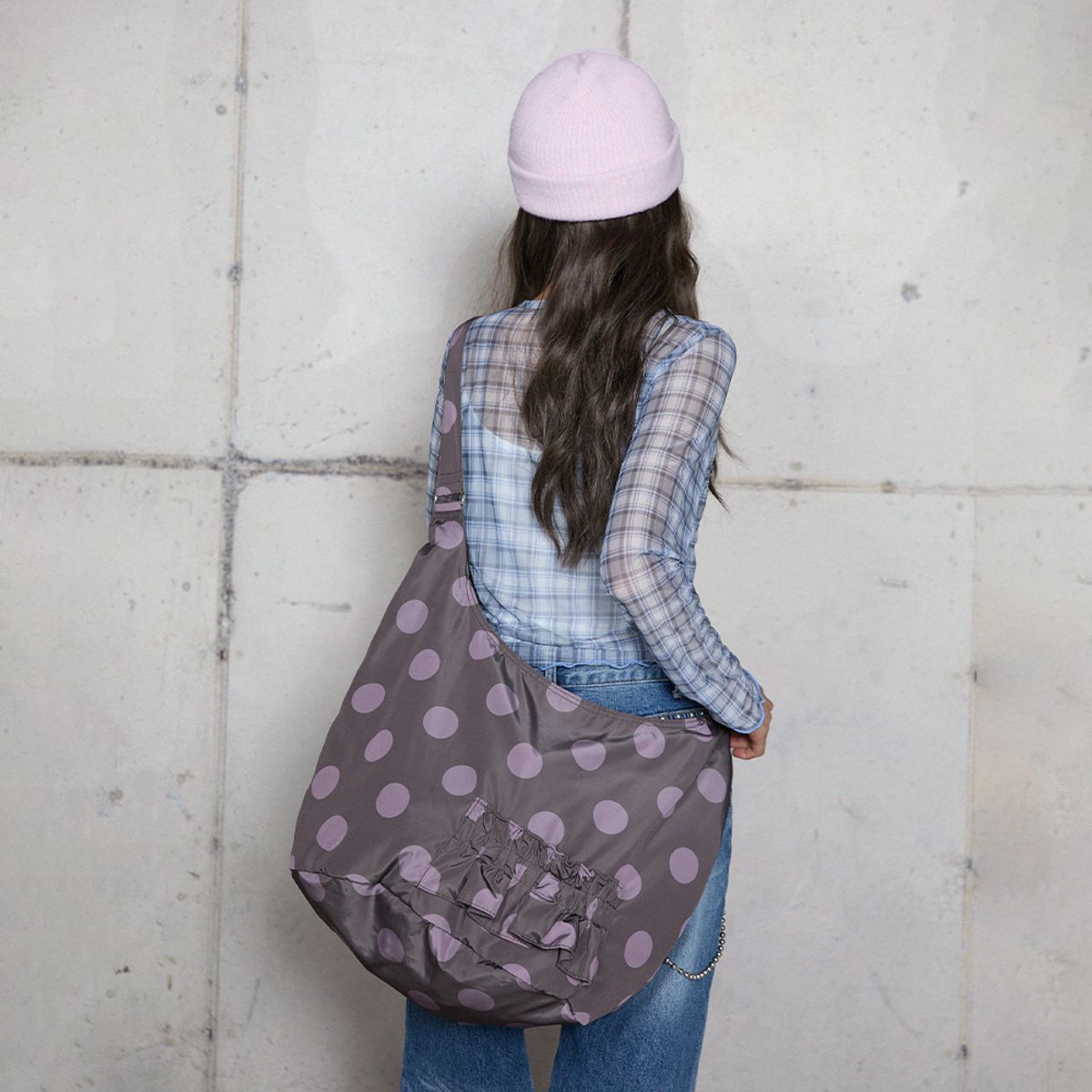 라라폭스(LALAFOX) DOT 2WAY HOBO BAG BROWN 호보백 BR4AB001