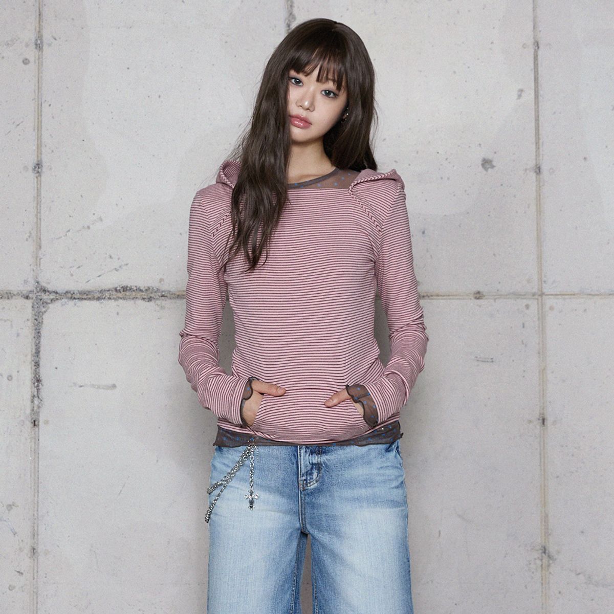 라라폭스(LALAFOX) MESH DOT TOP BROWN 도트 탑 BR4CL013