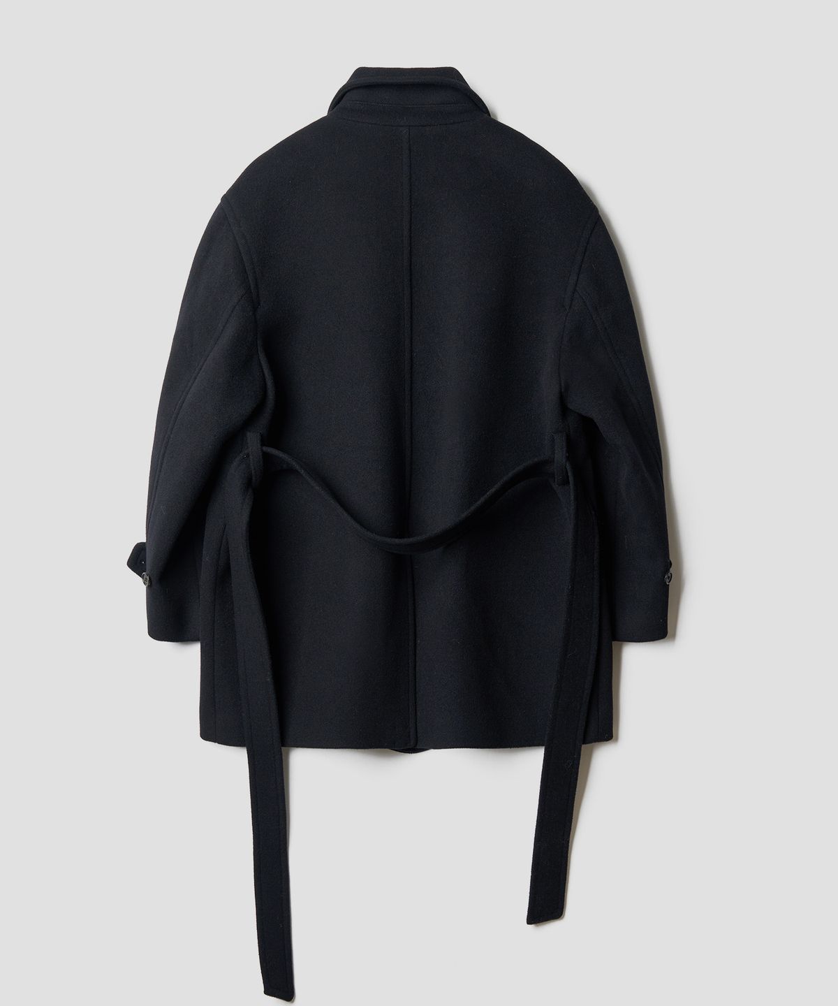 튜드먼트(TTUDEMENT) BELTED HIGHNECK WOOL COAT BLACK