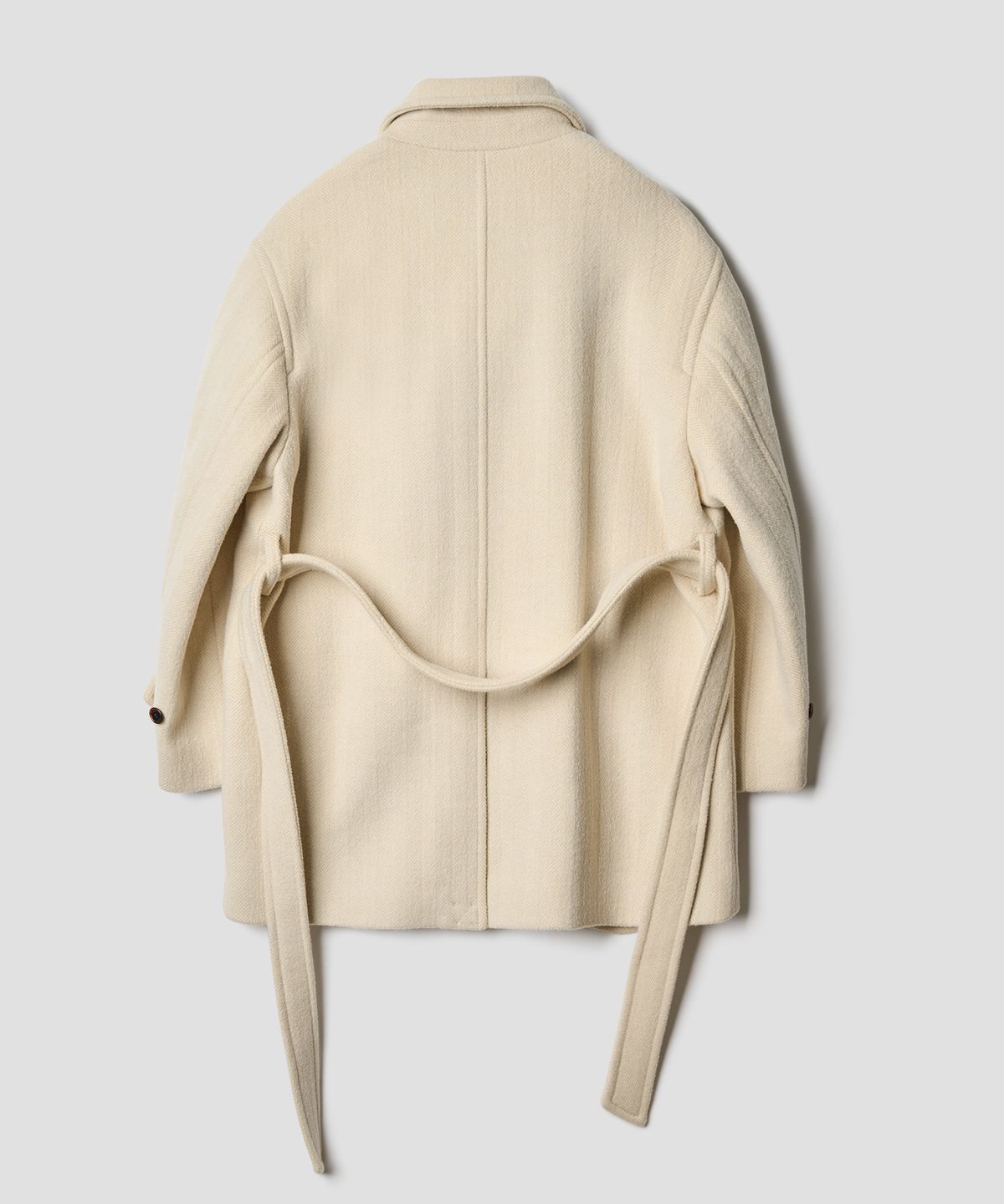 튜드먼트(TTUDEMENT) BELTED HIGHNECK WOOL COAT CREAM