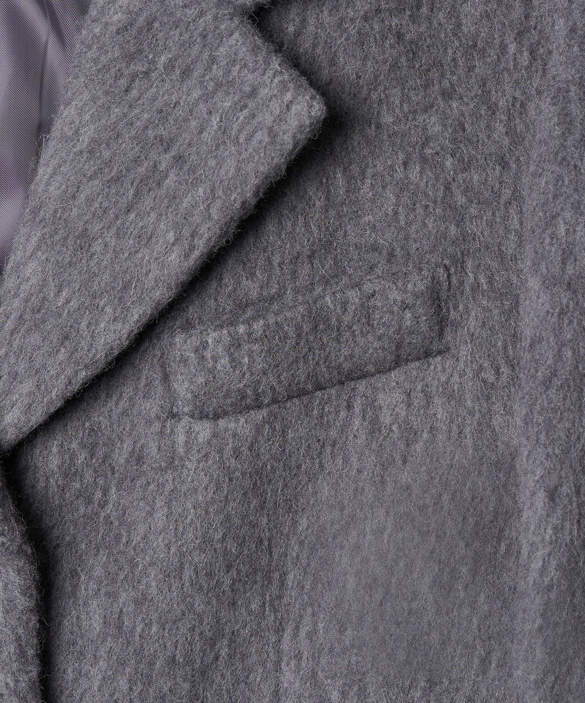 튜드먼트(TTUDEMENT) ALPACA SINGLE LONG COAT MELANGE GREY