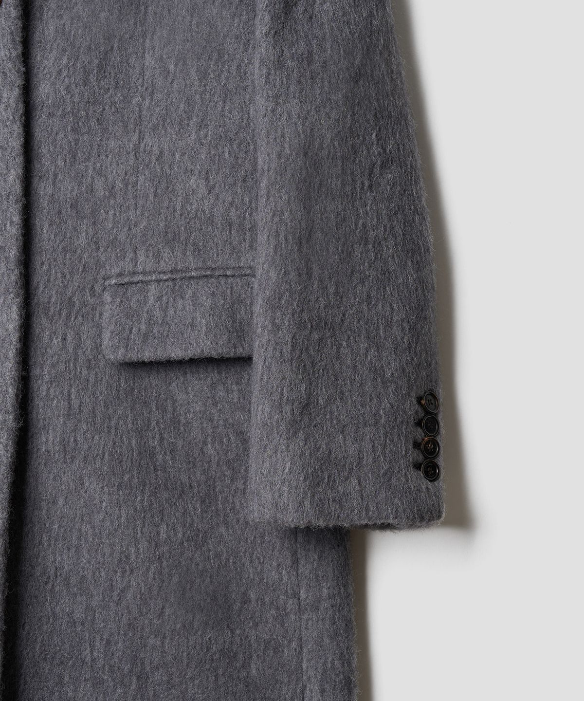 튜드먼트(TTUDEMENT) ALPACA SINGLE LONG COAT MELANGE GREY