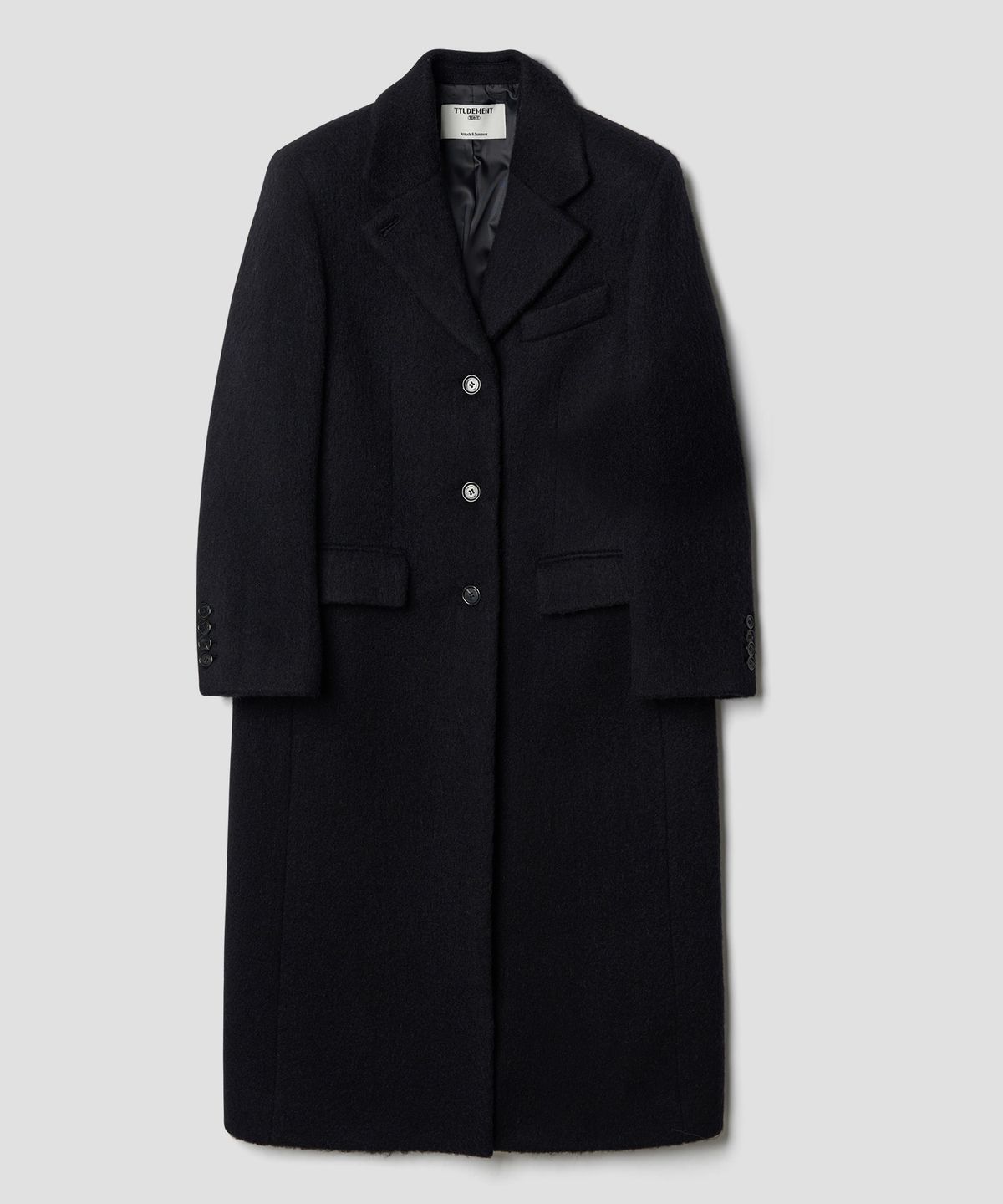 튜드먼트(TTUDEMENT) ALPACA SINGLE LONG COAT BLACK