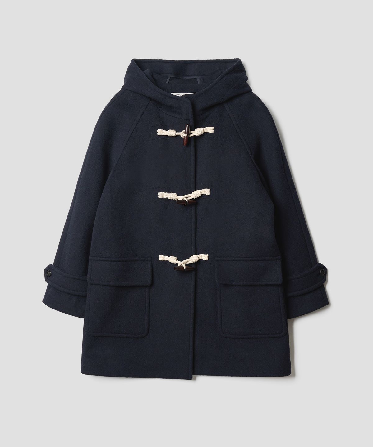튜드먼트(TTUDEMENT) WOOL HOODED DUFFLE COAT NAVY