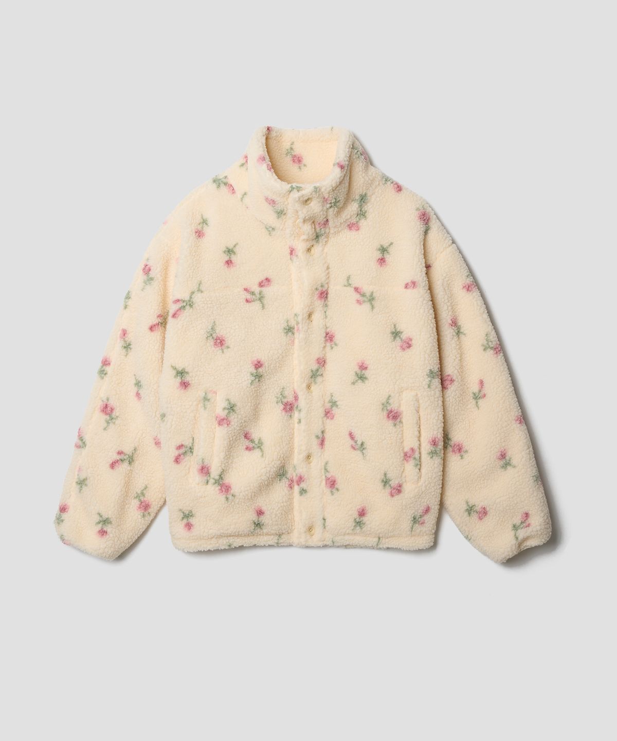 튜드먼트(TTUDEMENT) FLEECE FLORAL JACKET IVORY