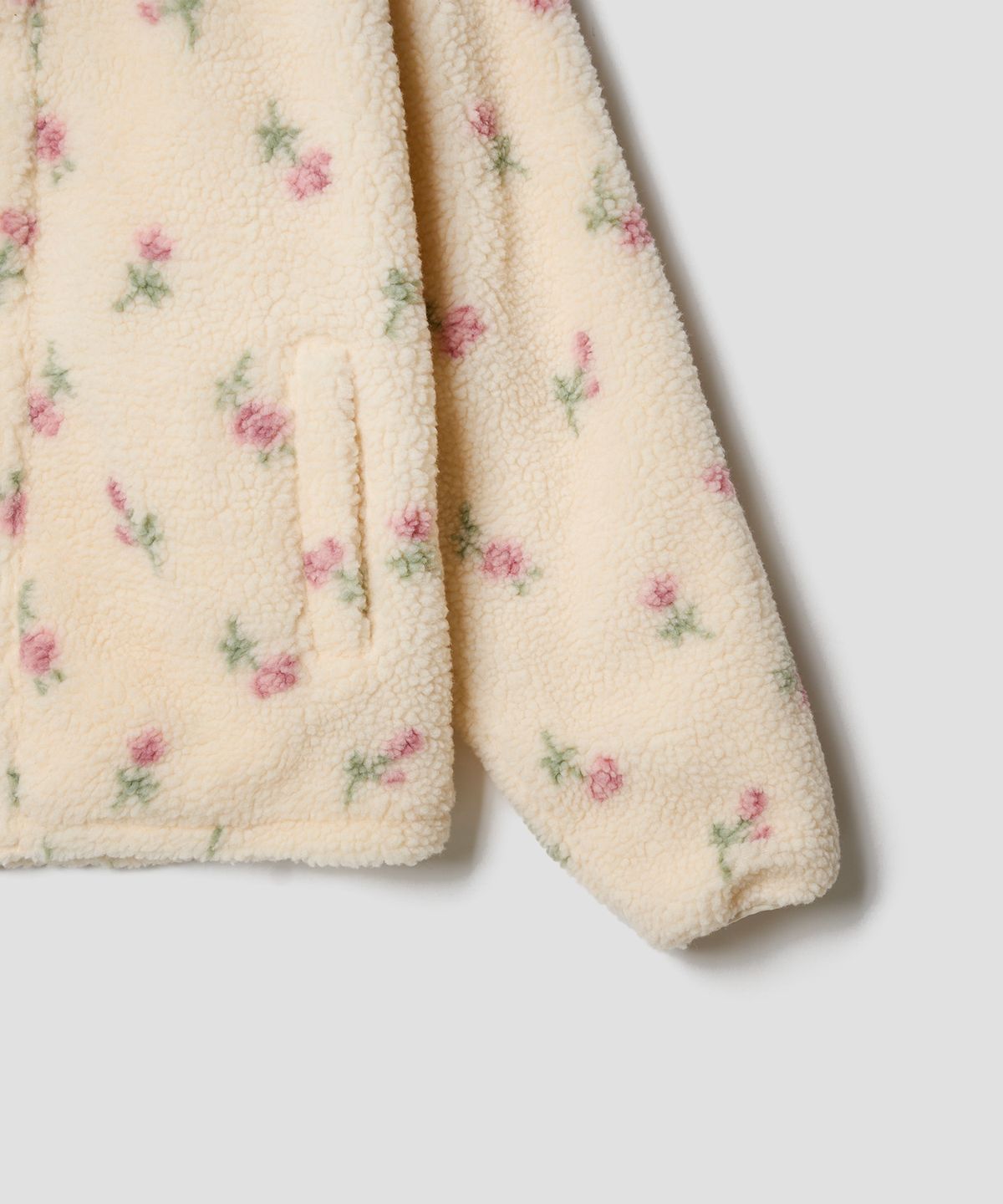튜드먼트(TTUDEMENT) FLEECE FLORAL JACKET IVORY