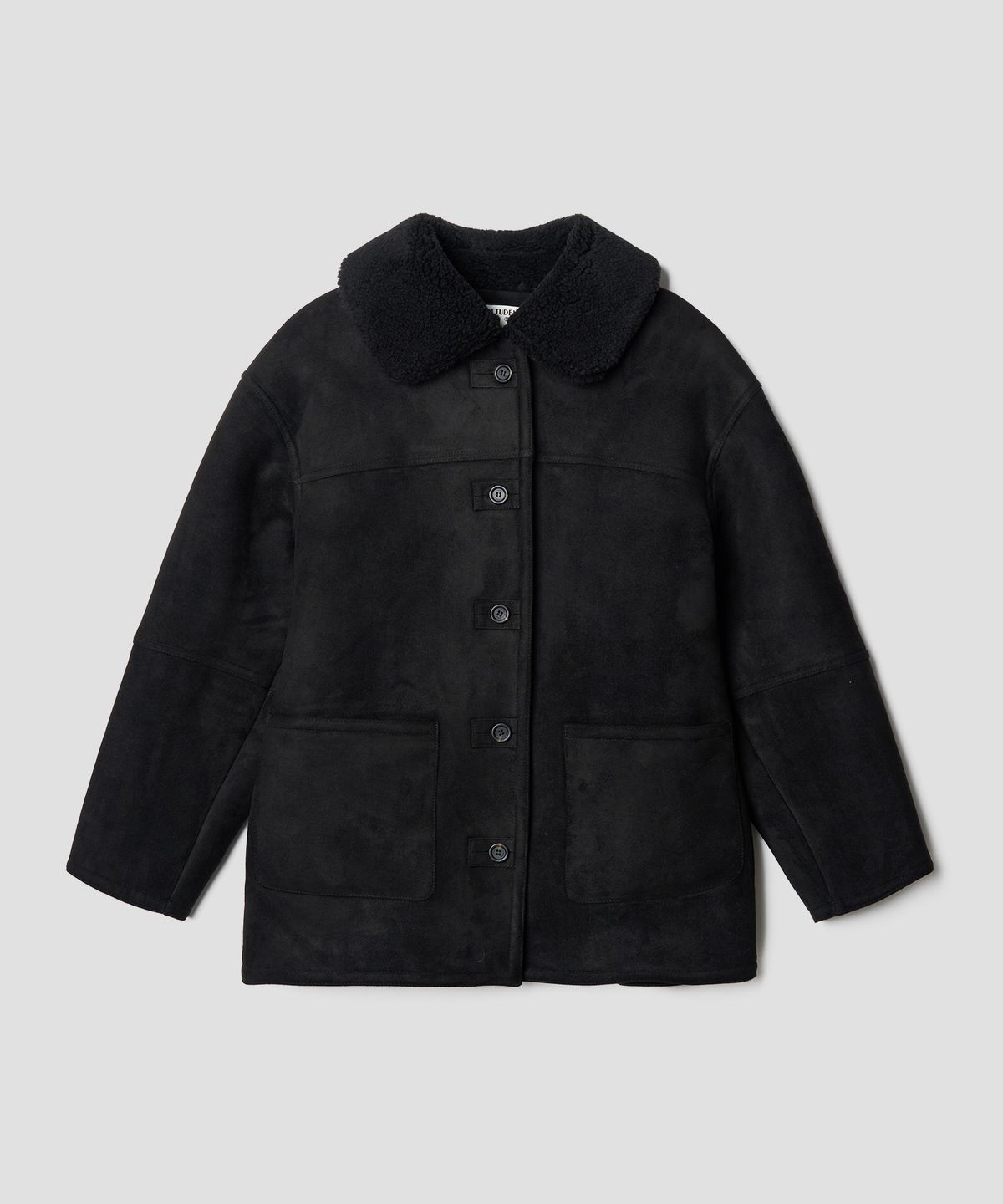 튜드먼트(TTUDEMENT) TEDDY COLLAR BUTTON MUSTANG BLACK