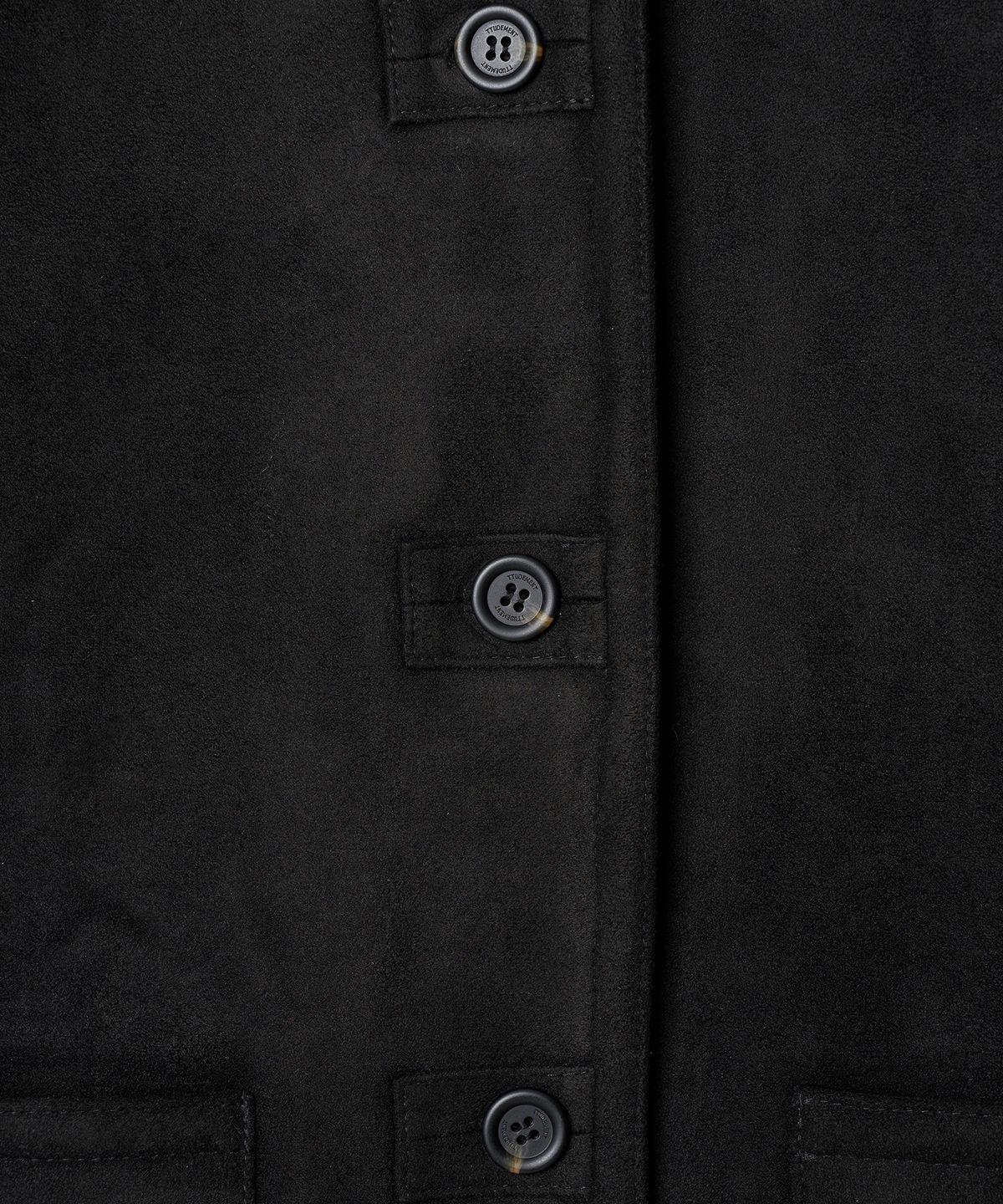 튜드먼트(TTUDEMENT) TEDDY COLLAR BUTTON MUSTANG BLACK