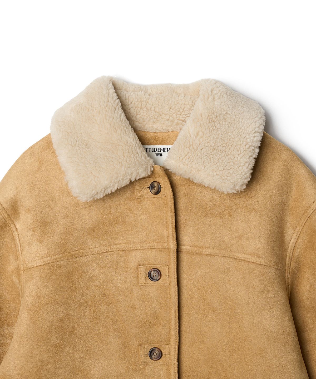 튜드먼트(TTUDEMENT) TEDDY COLLAR BUTTON MUSTANG BEIGE