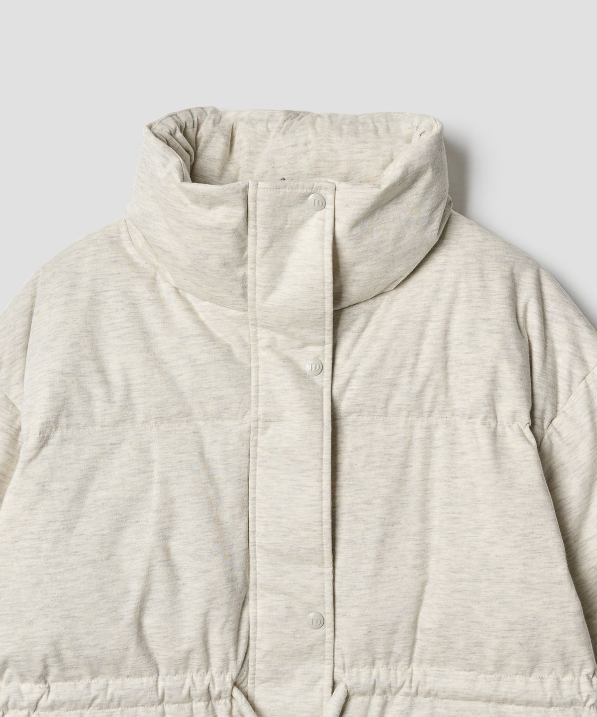 튜드먼트(TTUDEMENT) DUCK DOWN OVERFIT HALF JUMPER MELANGE GREY
