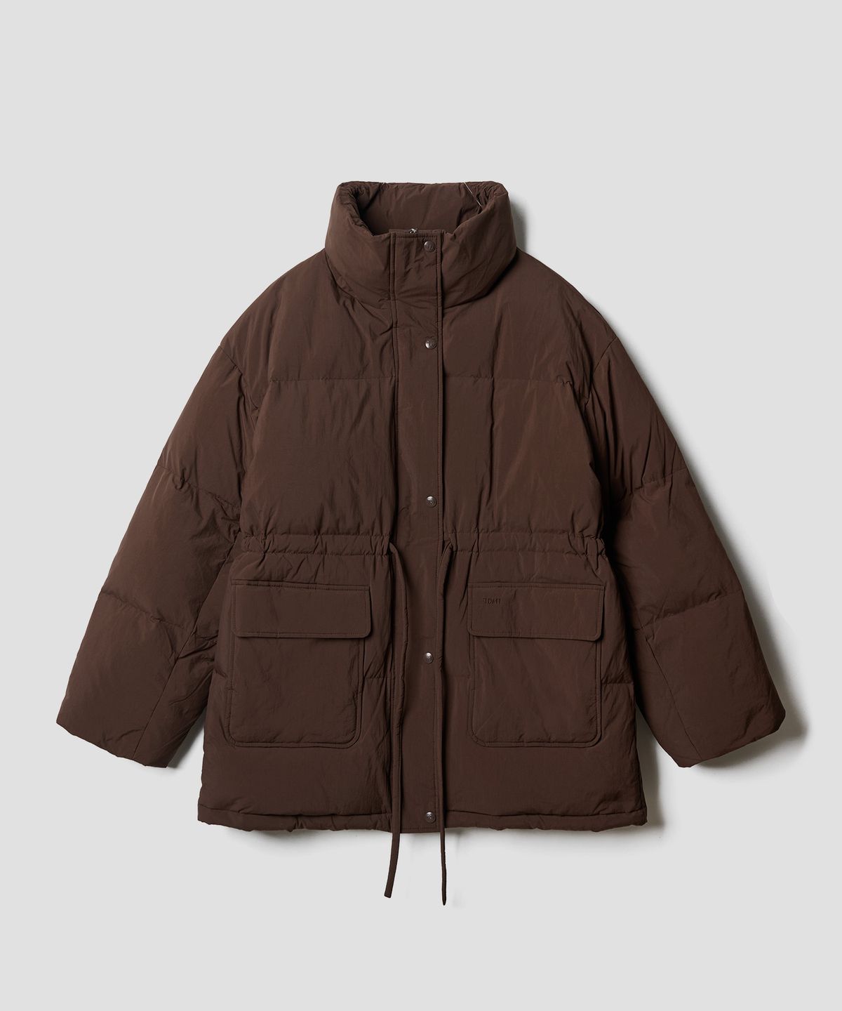 튜드먼트(TTUDEMENT) DUCK DOWN OVERFIT HALF JUMPER BROWN