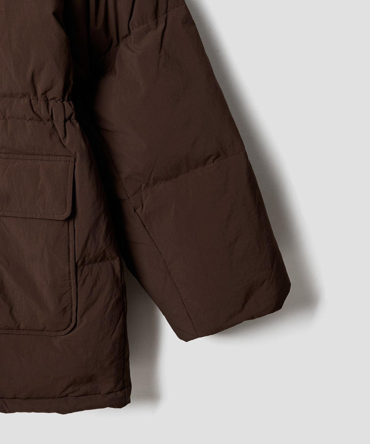 튜드먼트(TTUDEMENT) DUCK DOWN OVERFIT HALF JUMPER BROWN