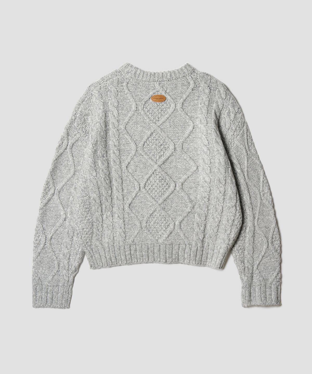 튜드먼트(TTUDEMENT) CHUNKY CABLE KNIT MELANGE GREY