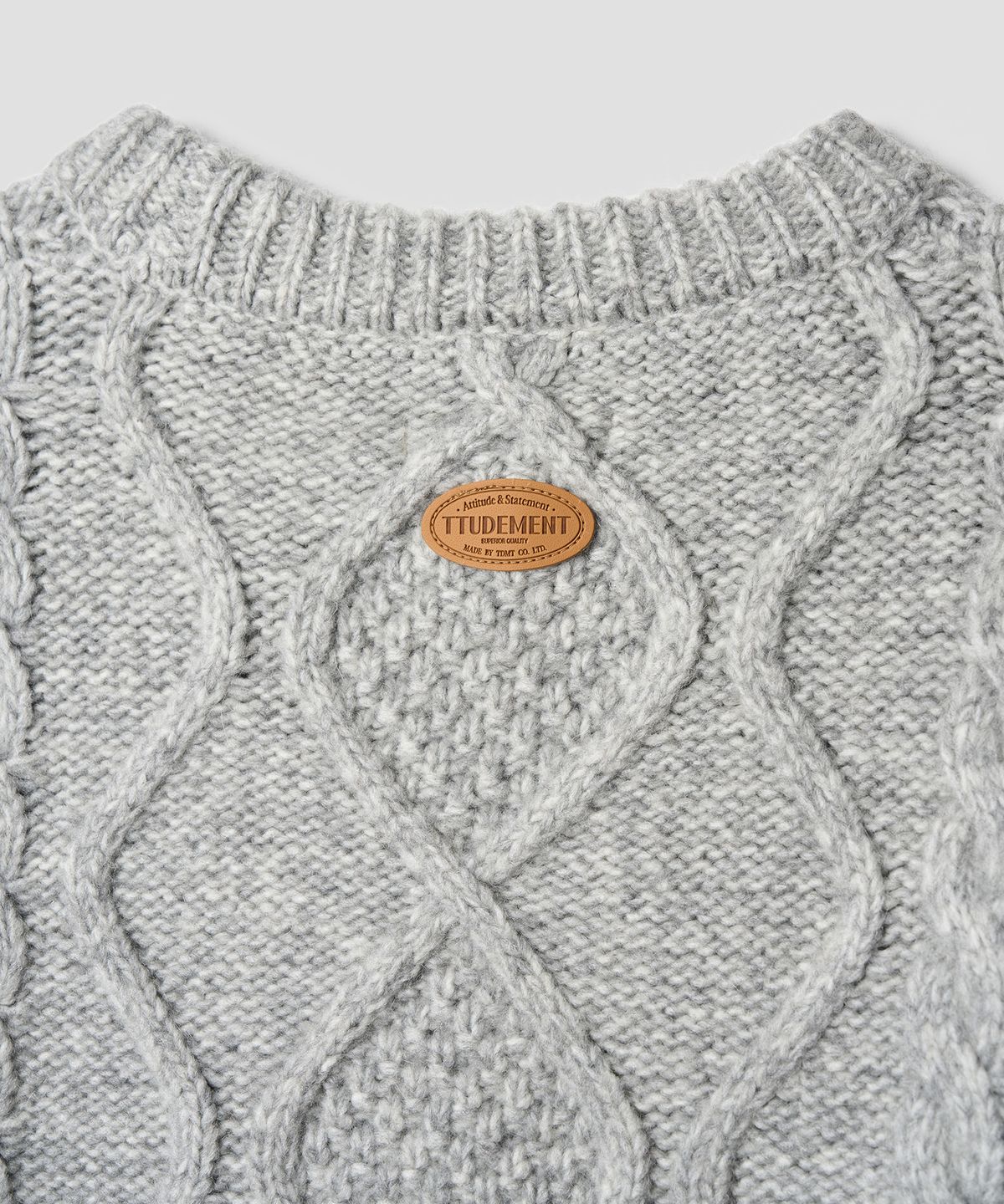 튜드먼트(TTUDEMENT) CHUNKY CABLE KNIT MELANGE GREY