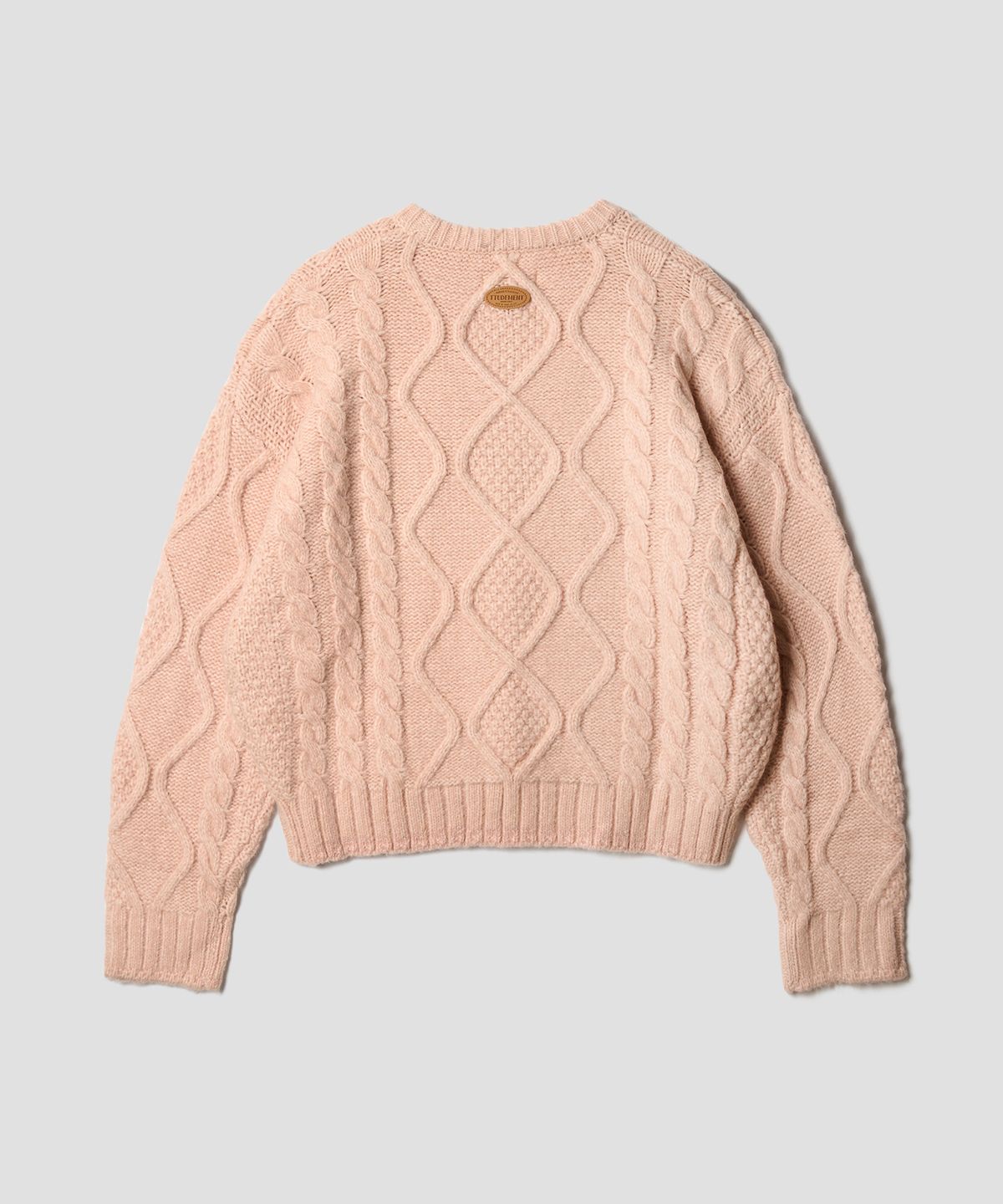 튜드먼트(TTUDEMENT) CHUNKY CABLE KNIT LIGHT PINK