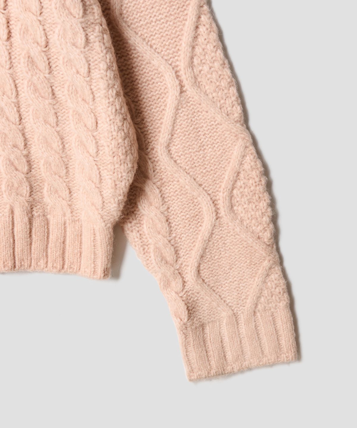 튜드먼트(TTUDEMENT) CHUNKY CABLE KNIT LIGHT PINK