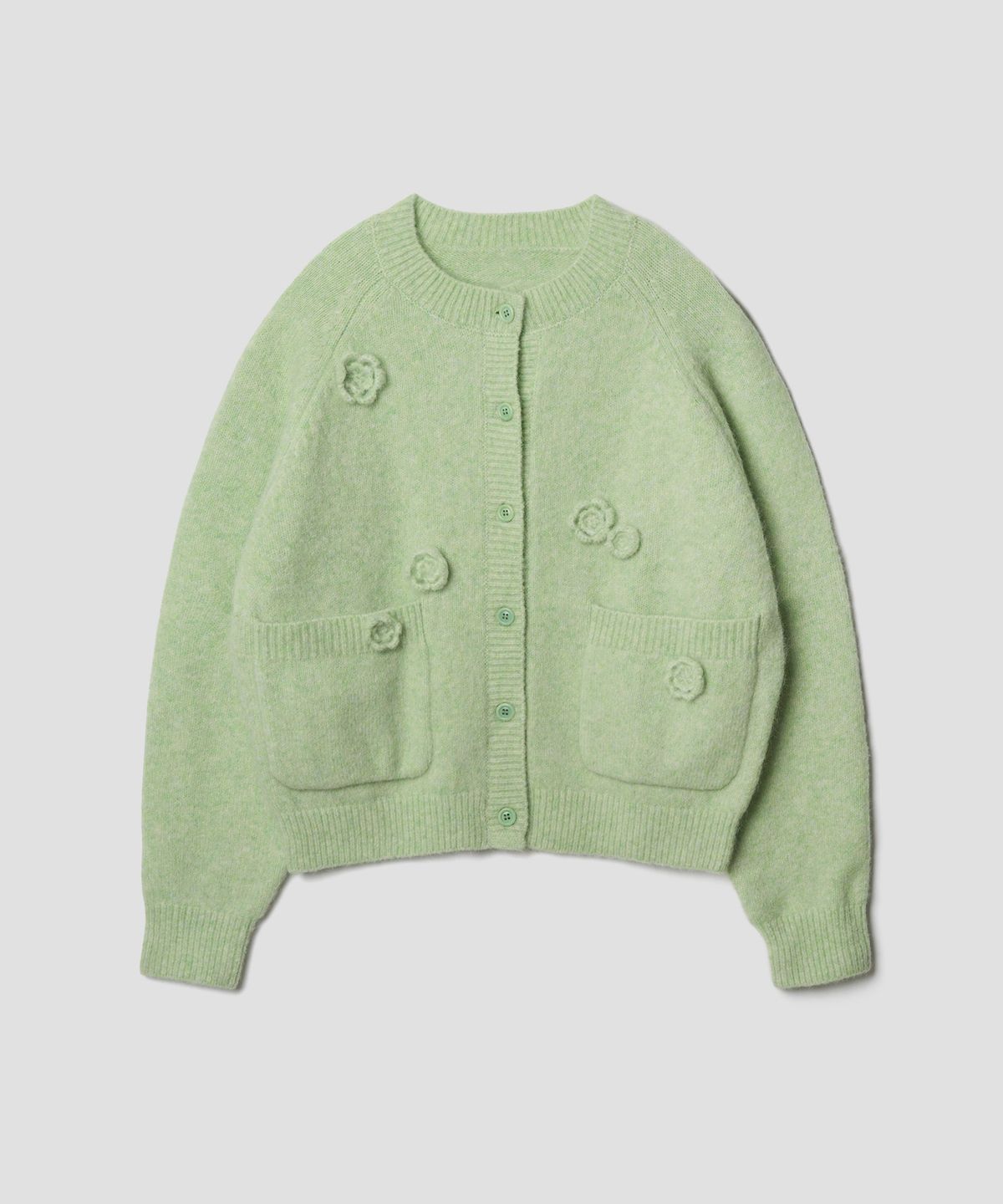 튜드먼트(TTUDEMENT) ALPACA FLOWER CARDIGAN MELON