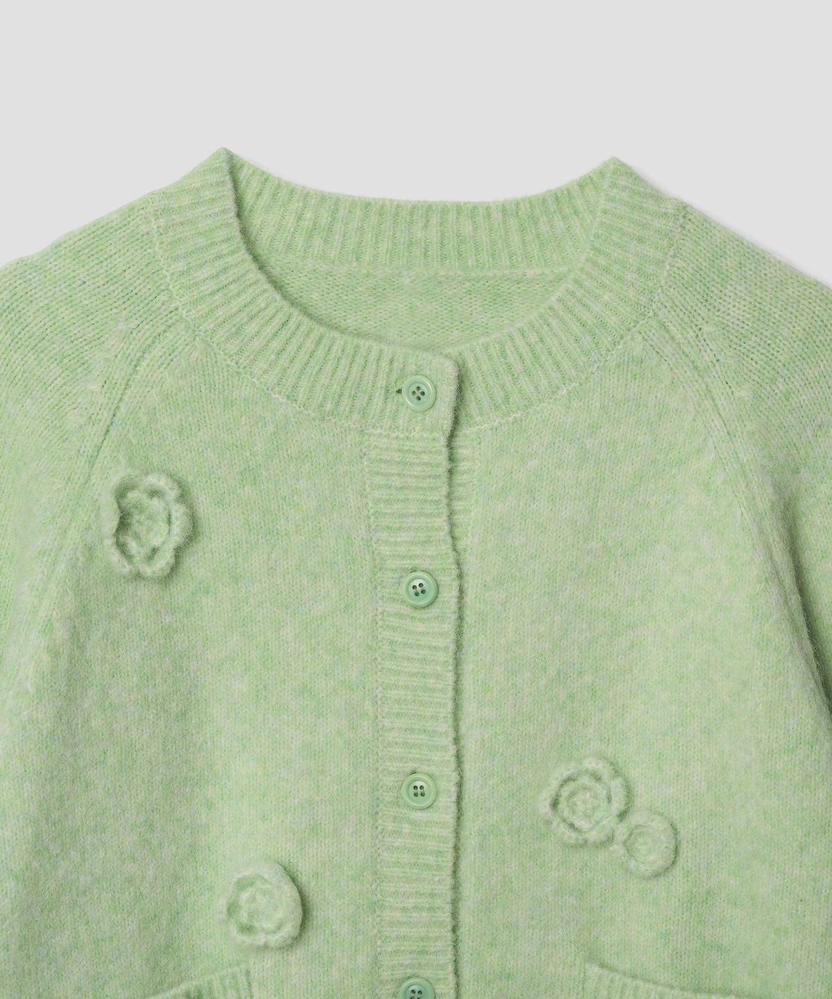 튜드먼트(TTUDEMENT) ALPACA FLOWER CARDIGAN MELON