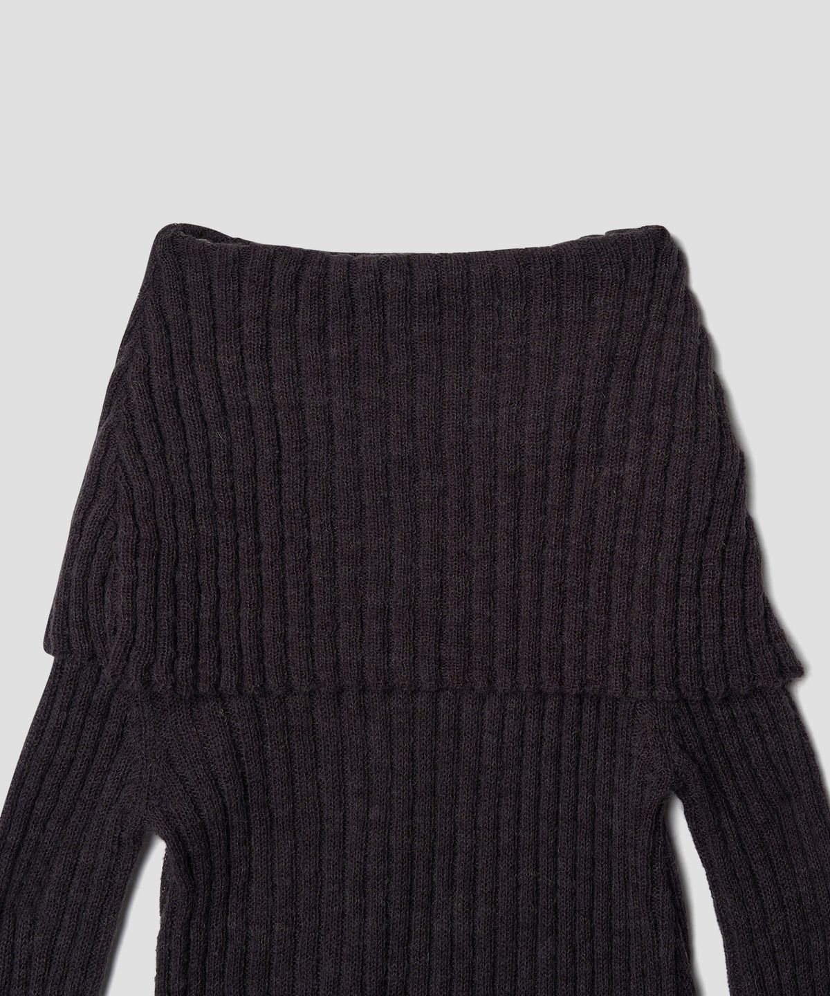 튜드먼트(TTUDEMENT) SHAWL RIBBED SWEATER CHARCOAL