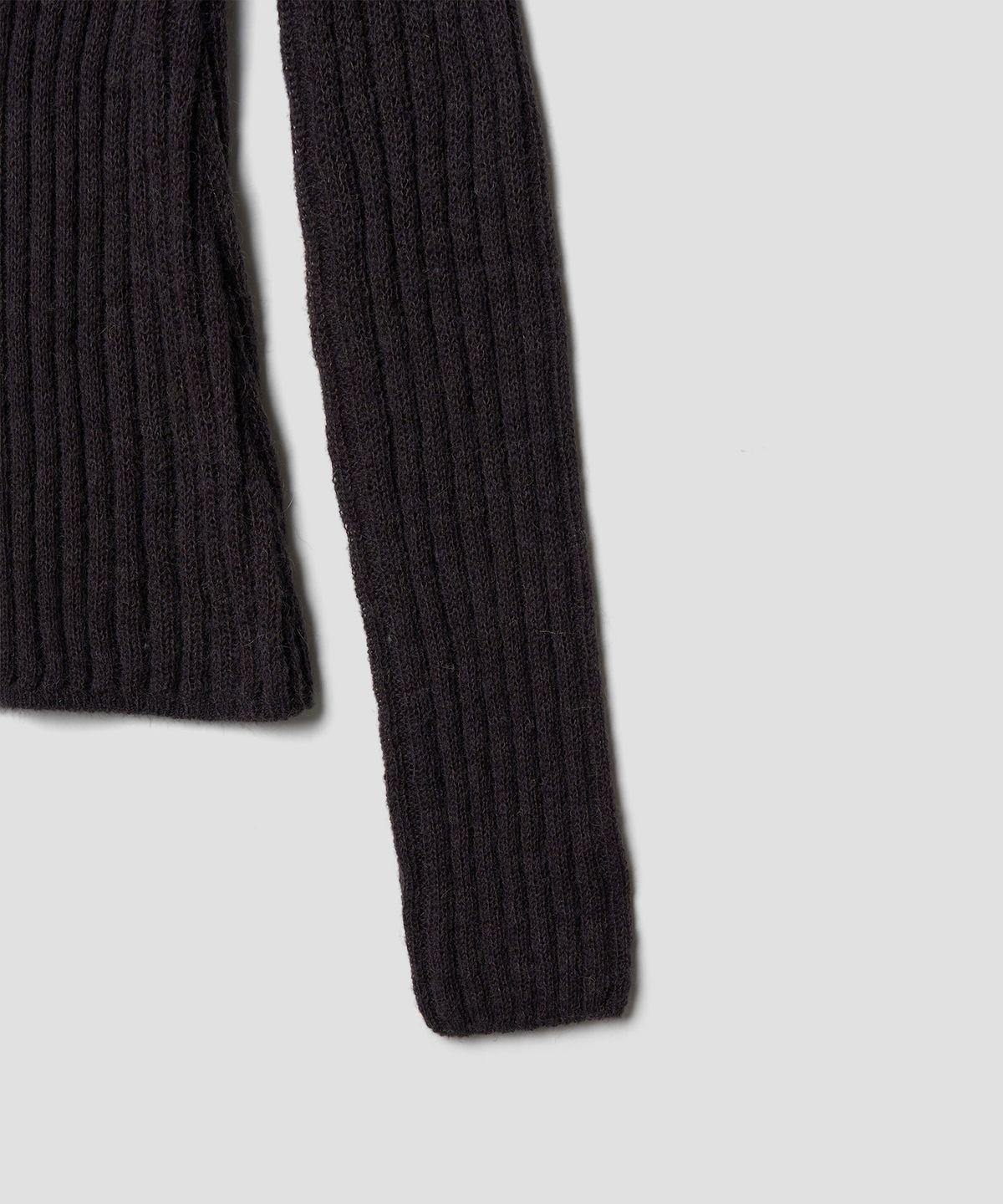 튜드먼트(TTUDEMENT) SHAWL RIBBED SWEATER CHARCOAL