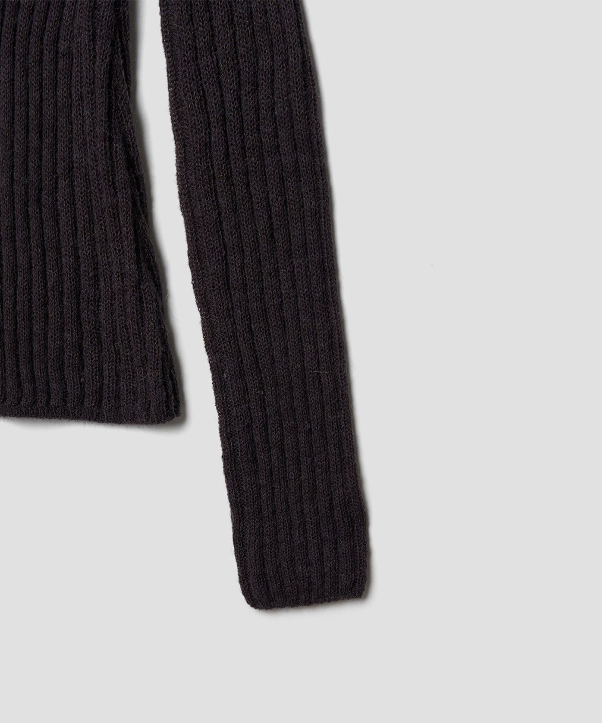 튜드먼트(TTUDEMENT) SHAWL RIBBED SWEATER CHARCOAL
