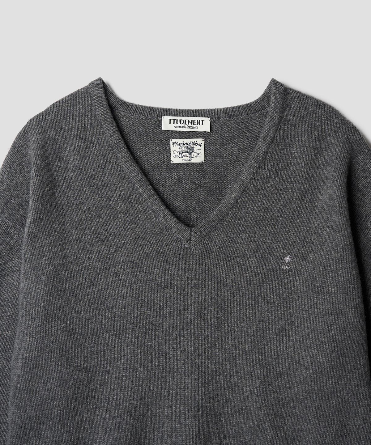 튜드먼트(TTUDEMENT) ESSENTIAL WOOL V-NECK KNIT 4COLORS