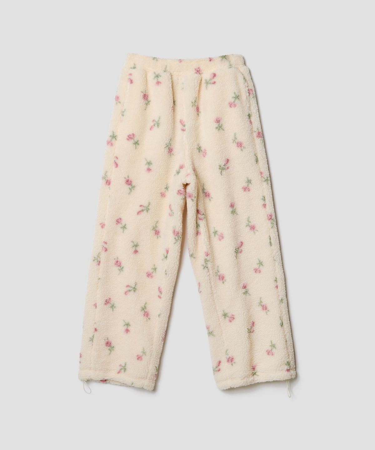 튜드먼트(TTUDEMENT) FLORAL FLEECE PANTS IVORY