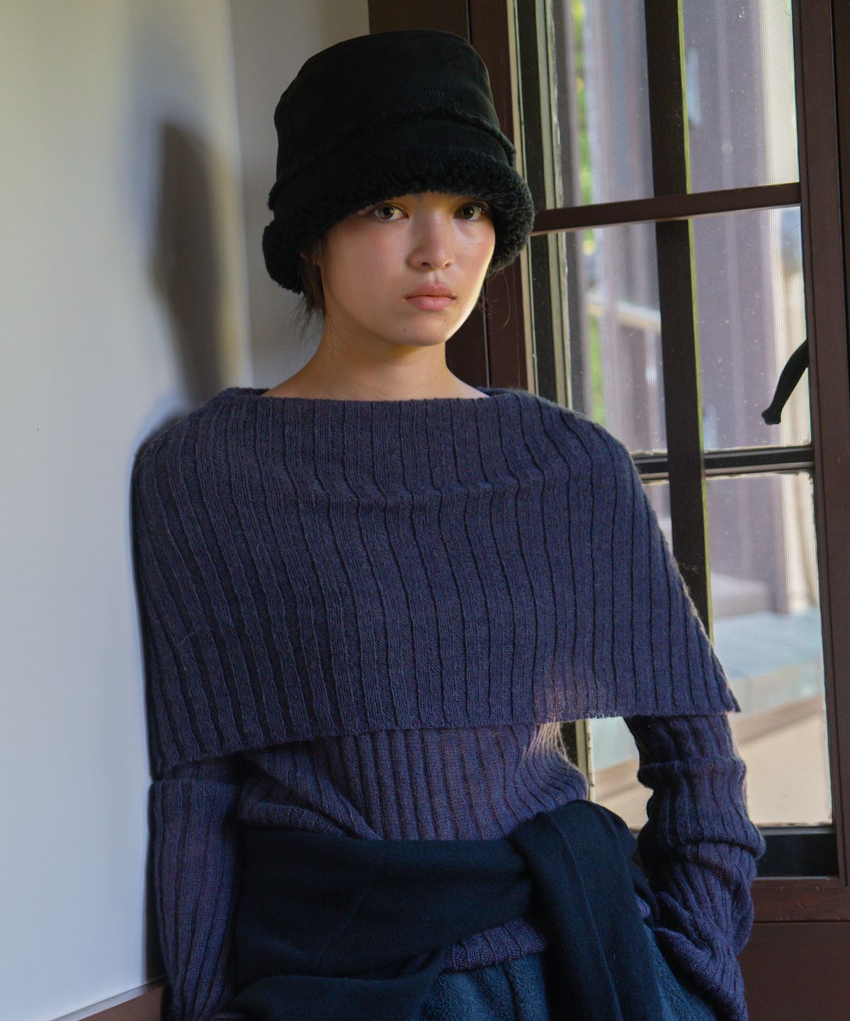 튜드먼트(TTUDEMENT) TEDDY TRIM MUSTANG HAT BLACK