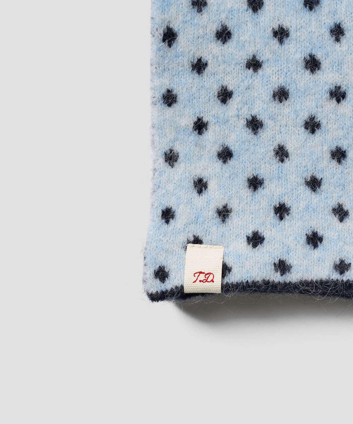 튜드먼트(TTUDEMENT) DOT STRIPE KNIT MUFFLER NAVY
