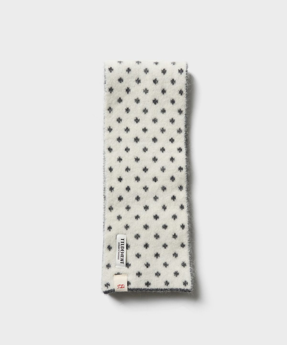 튜드먼트(TTUDEMENT) DOT STRIPE KNIT MUFFLER CHARCOAL