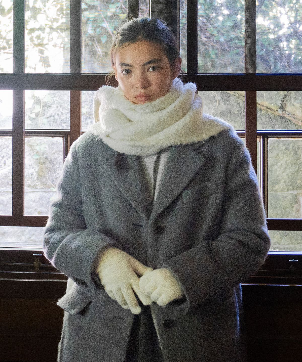 튜드먼트(TTUDEMENT) ALPACA WOOL KNIT GLOVES CREAM