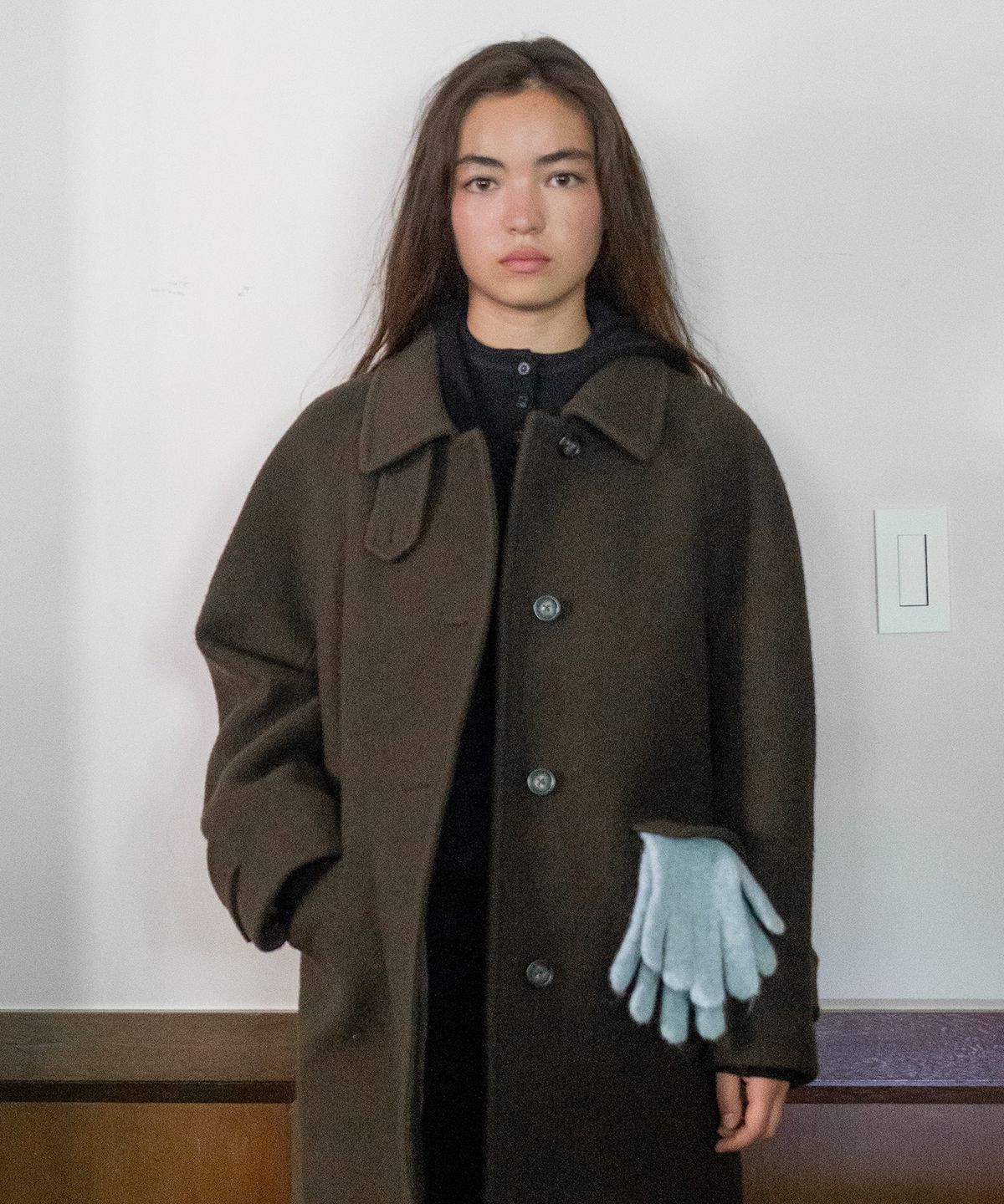 튜드먼트(TTUDEMENT) ALPACA WOOL KNIT GLOVES LIGHT BLUE