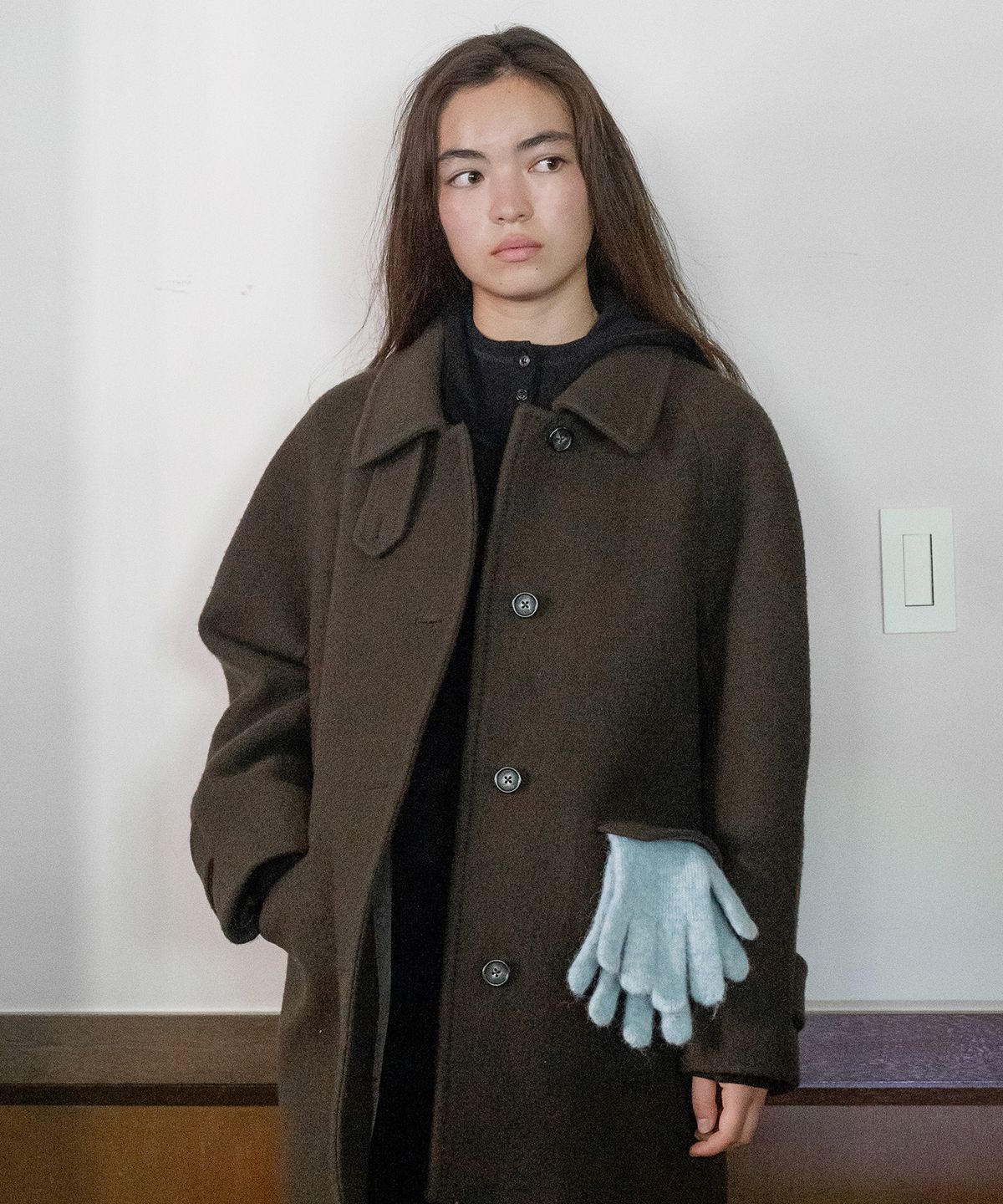 튜드먼트(TTUDEMENT) ALPACA WOOL KNIT GLOVES LIGHT BLUE