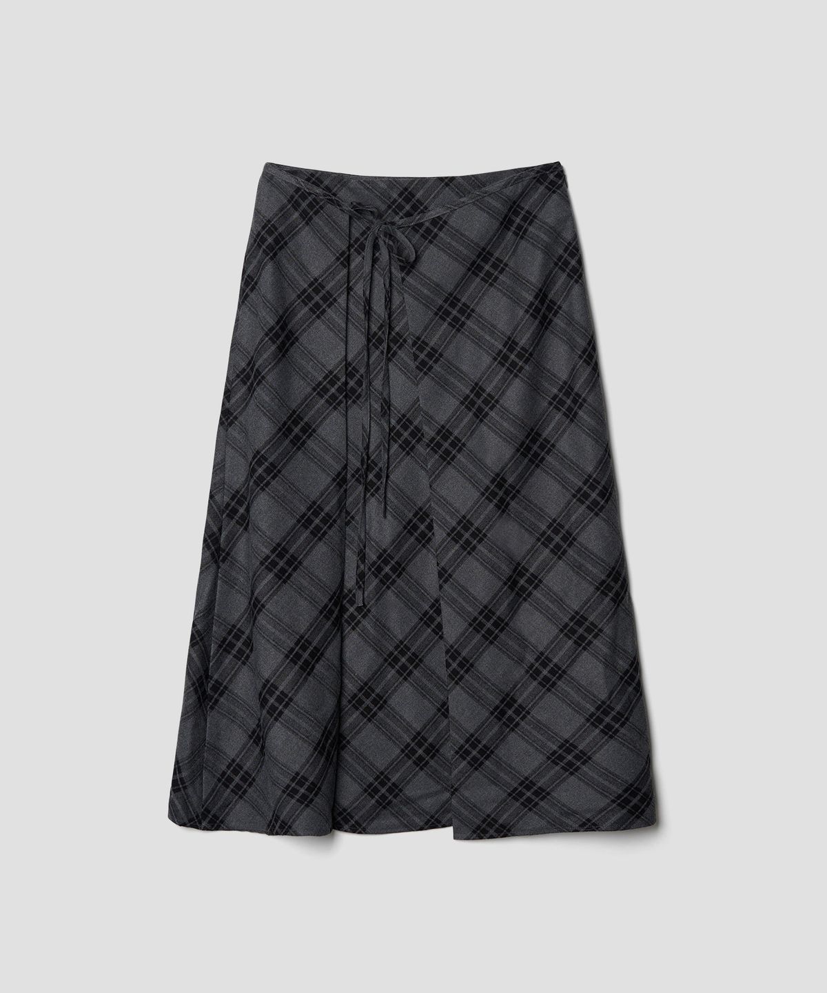 튜드먼트(TTUDEMENT) 70s CLASSIC CHECK LONG SKIRT CHARCOAL