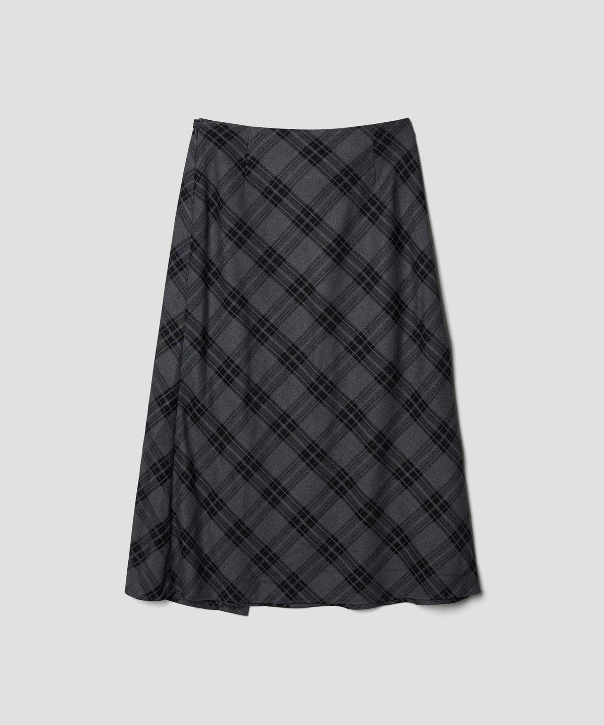 튜드먼트(TTUDEMENT) 70s CLASSIC CHECK LONG SKIRT CHARCOAL