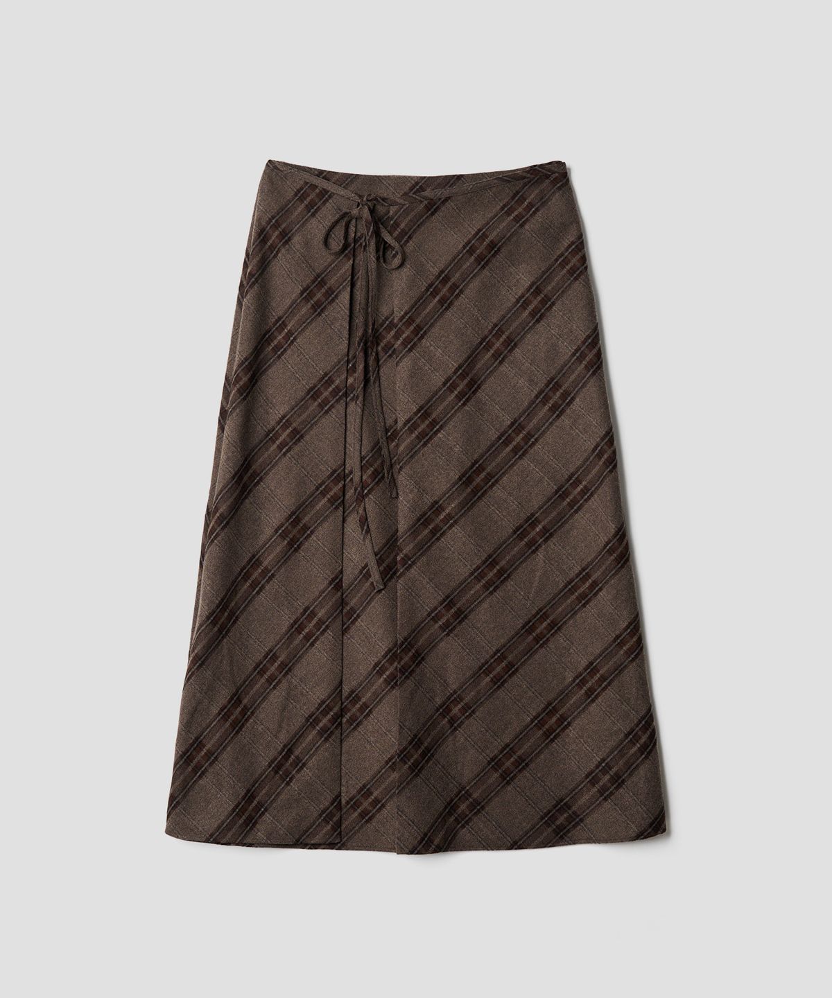 튜드먼트(TTUDEMENT) 70s CLASSIC CHECK LONG SKIRT BROWN
