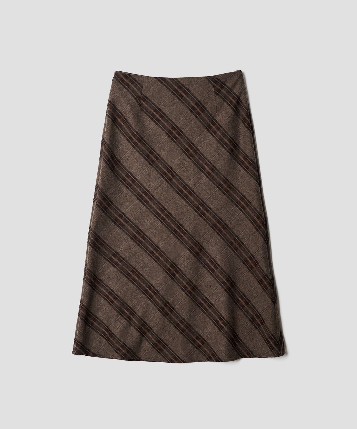 튜드먼트(TTUDEMENT) 70s CLASSIC CHECK LONG SKIRT BROWN