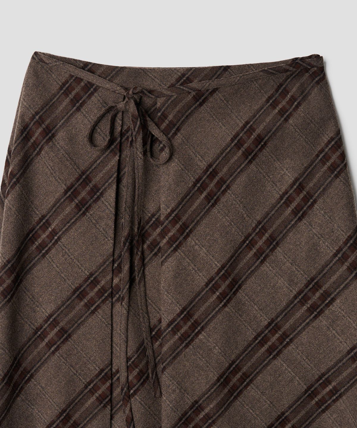 튜드먼트(TTUDEMENT) 70s CLASSIC CHECK LONG SKIRT BROWN