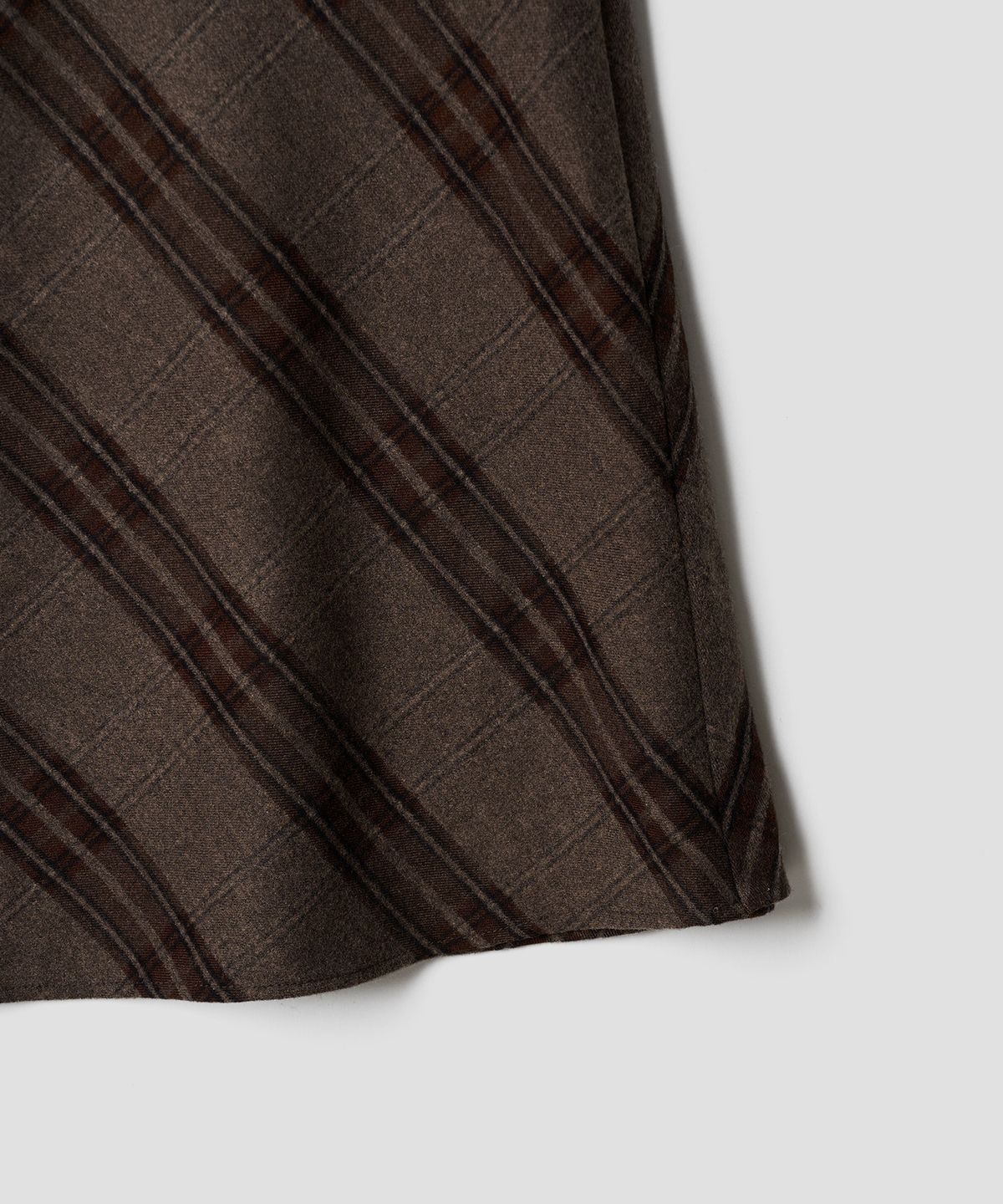 튜드먼트(TTUDEMENT) 70s CLASSIC CHECK LONG SKIRT BROWN