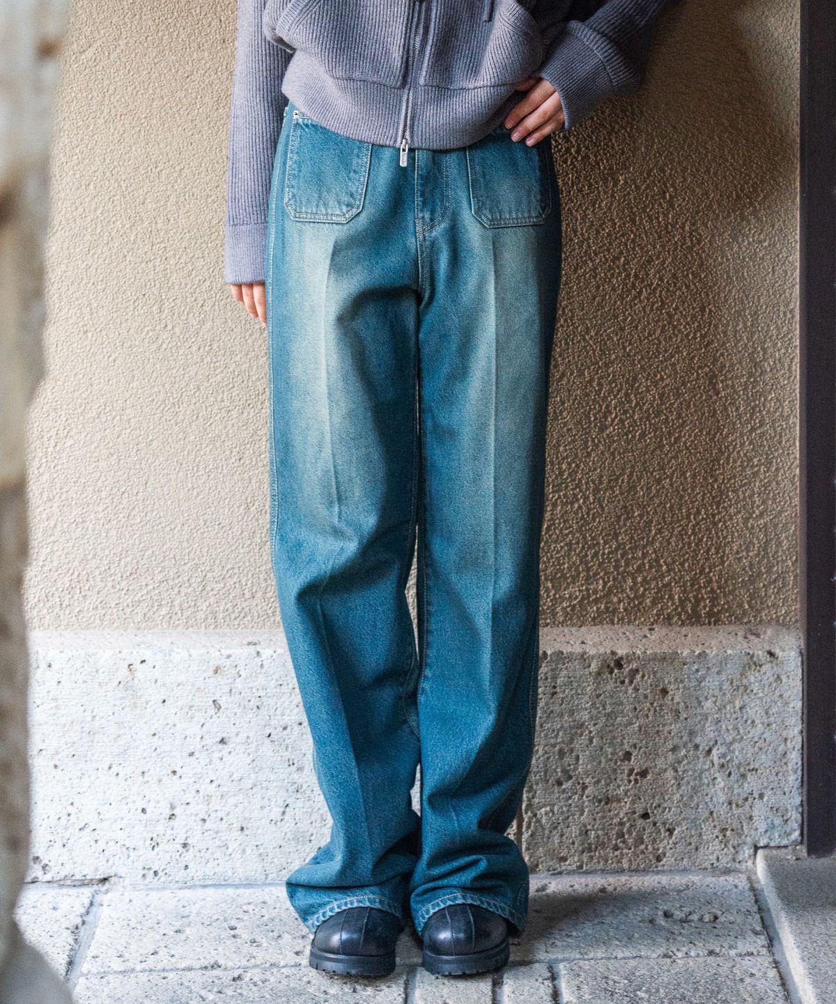 튜드먼트(TTUDEMENT) 70s WORKWEAR BRUSHED DENIM PANTS BLUE