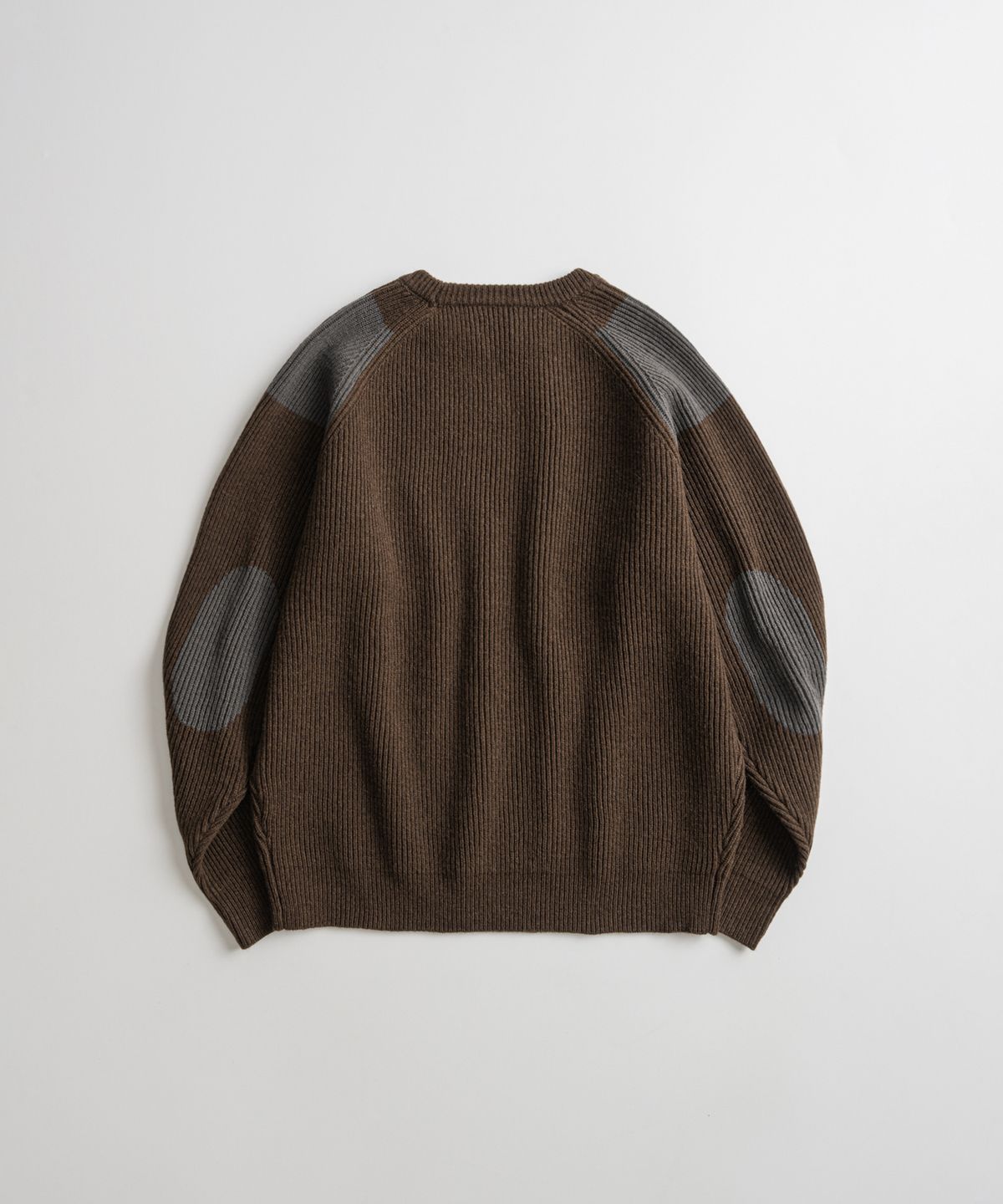 비헤비어(BEHEAVYER) DRY WOOL CREWNECK MIL KNIT brown