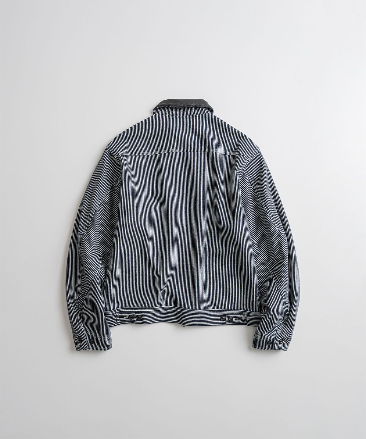 비헤비어(BEHEAVYER) WASHED LEATHER COLLAR SPORTS JACKET hickory