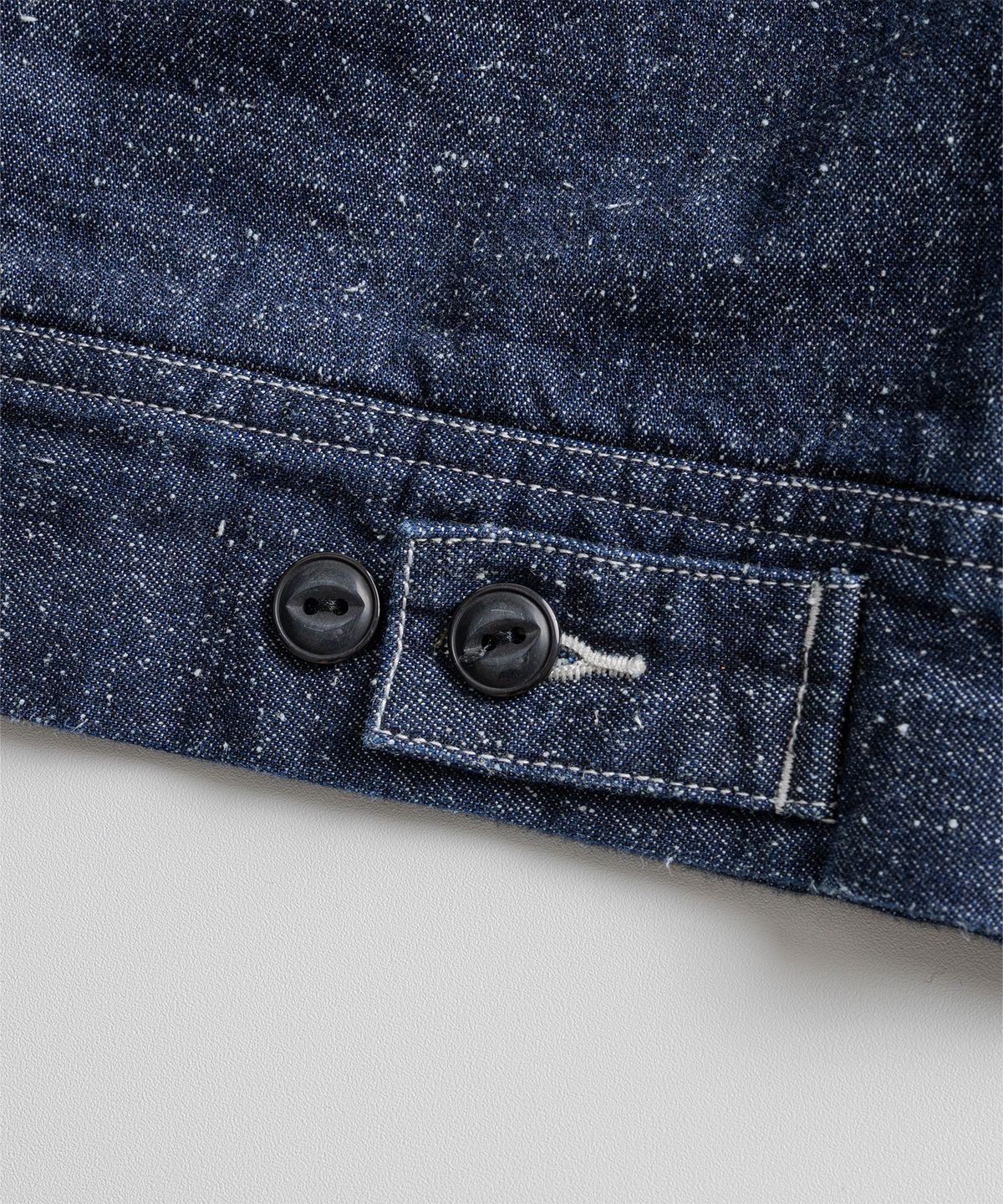 비헤비어(BEHEAVYER) WASHED LEATHER COLLAR SPORTS JACKET denim washed