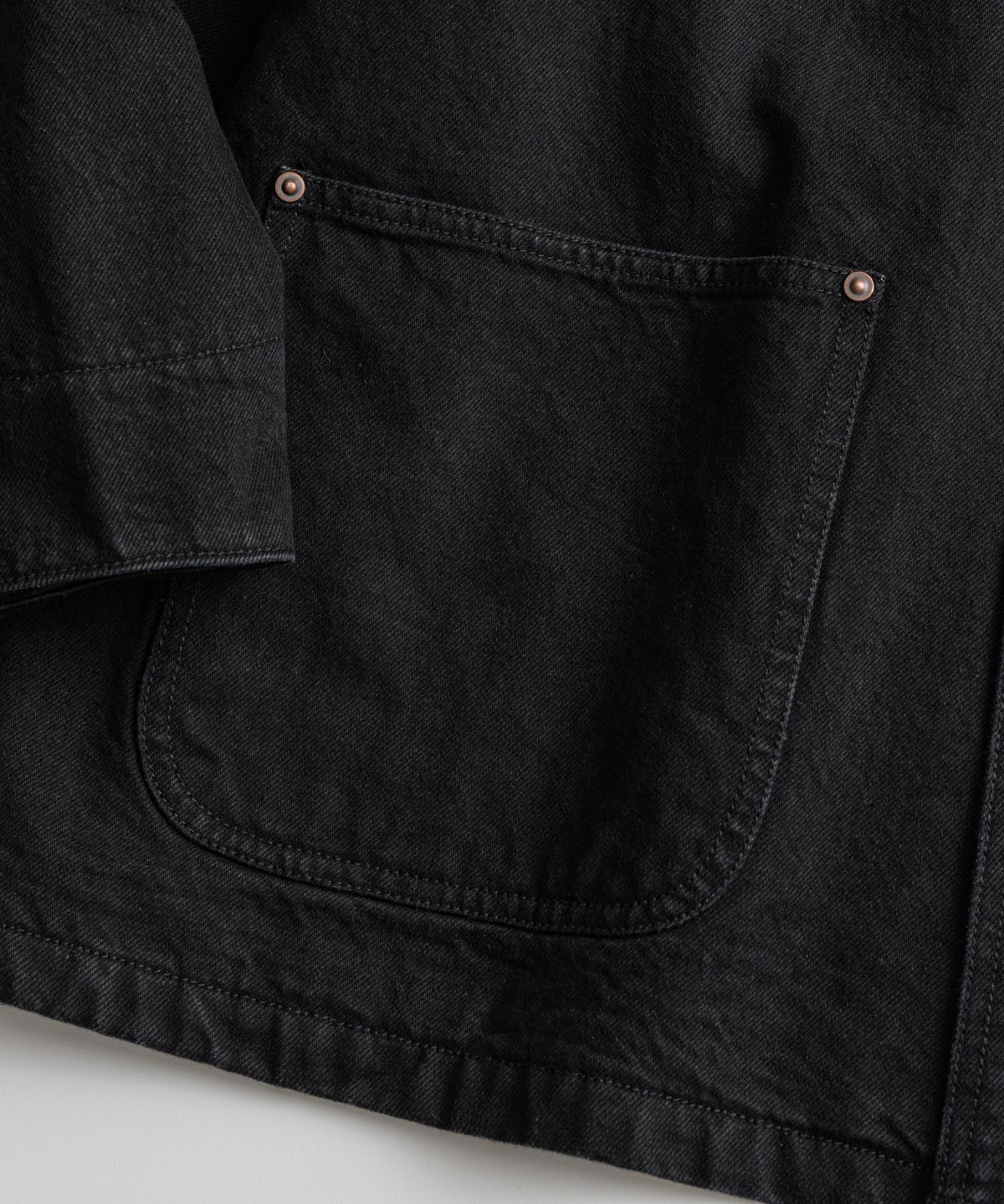 비헤비어(BEHEAVYER) WASHED LEATHER COLLAR COVERALL JACKET black