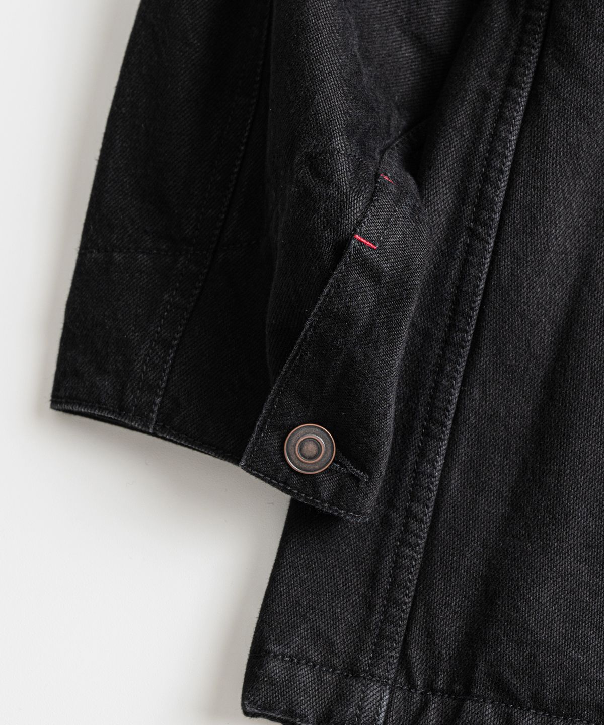 비헤비어(BEHEAVYER) WASHED LEATHER COLLAR COVERALL JACKET black
